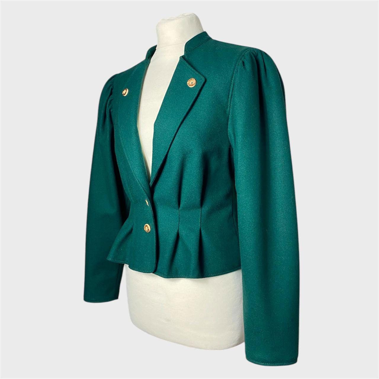 Other Vintage Green Wool Blazer Size S Defined Waist Jacket Size S / US 4 / IT 40 - 2 Thumbnail
