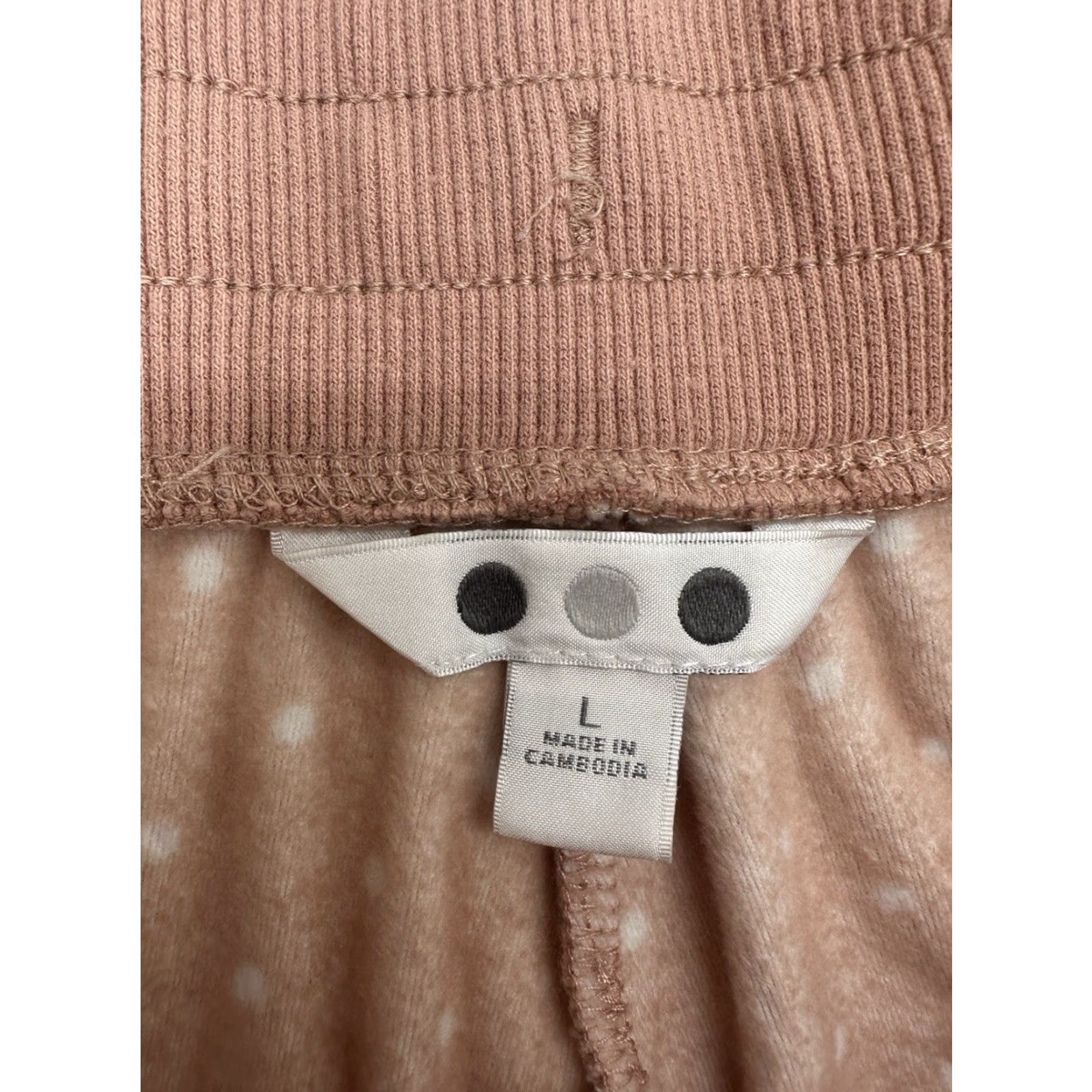 Pinko Three Dots Womens Sweatpants Large Pink Polka Dot Drawstring Fuzzy Size 36" / US 14 / IT 50 - 3 Thumbnail