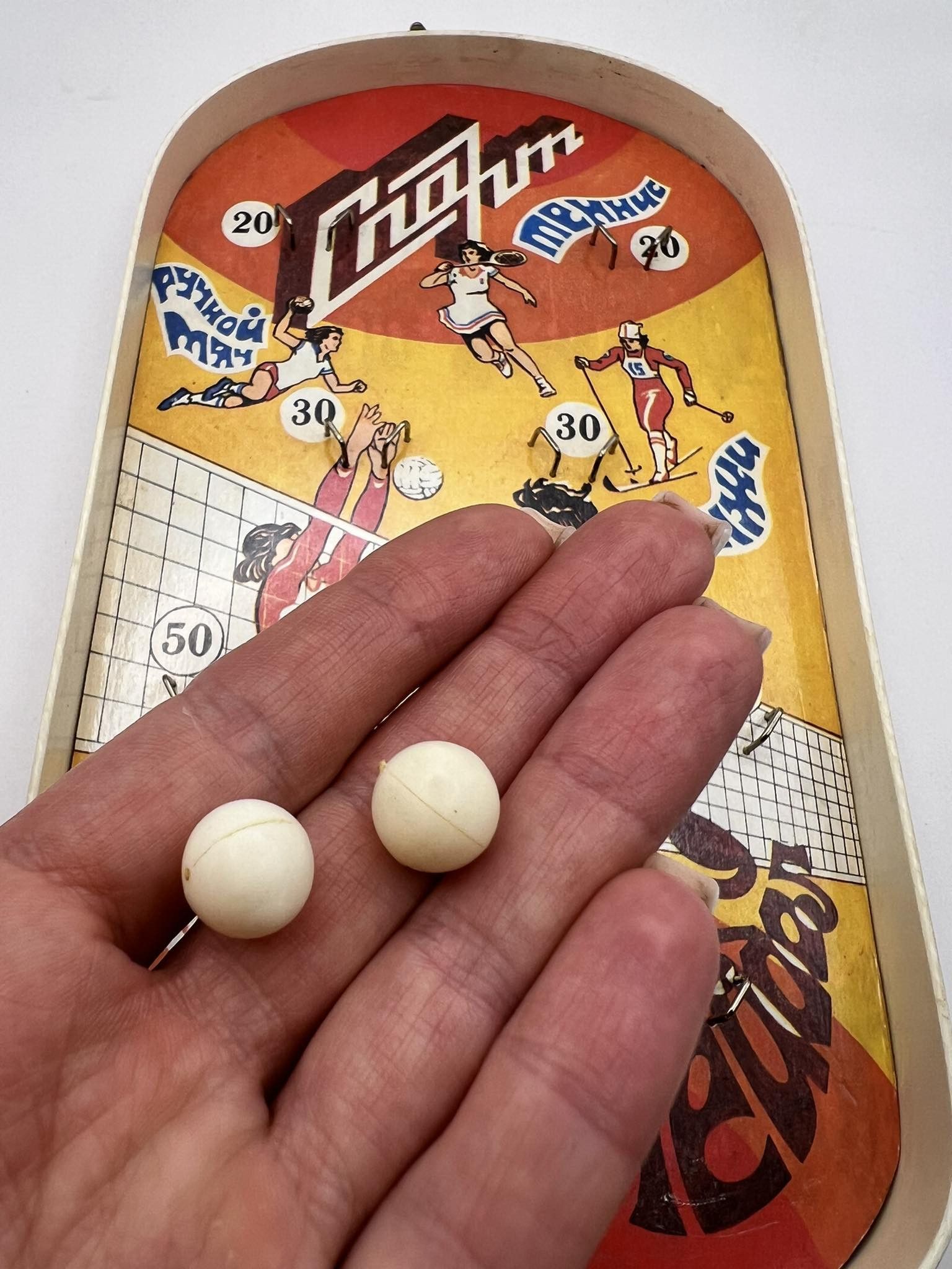 Vintage 1980 Soviet Vintage Wooden Kids Board Game Billiards Sport Size ONE SIZE - 6 Thumbnail