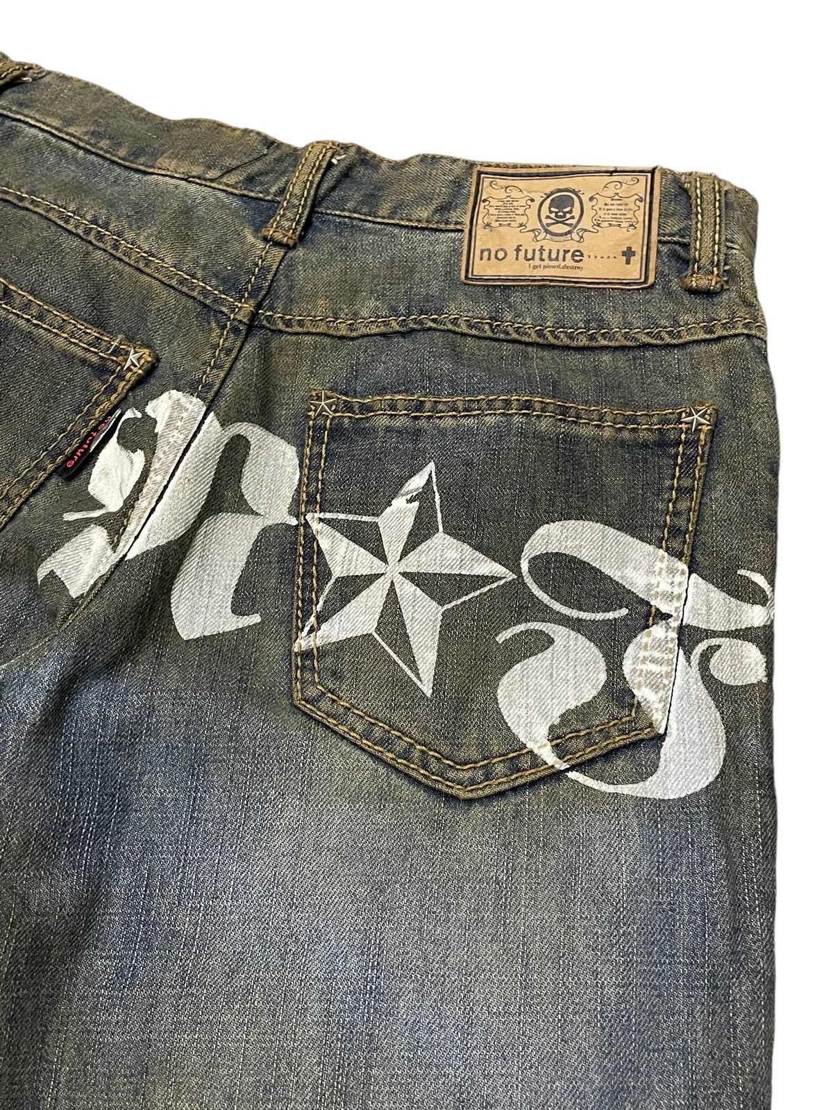 Hysteric Glamour × Japanese Brand × No Future No Future Japanese Punk Mud Wash Distressed Jeans Size US 29 - 21 Thumbnail