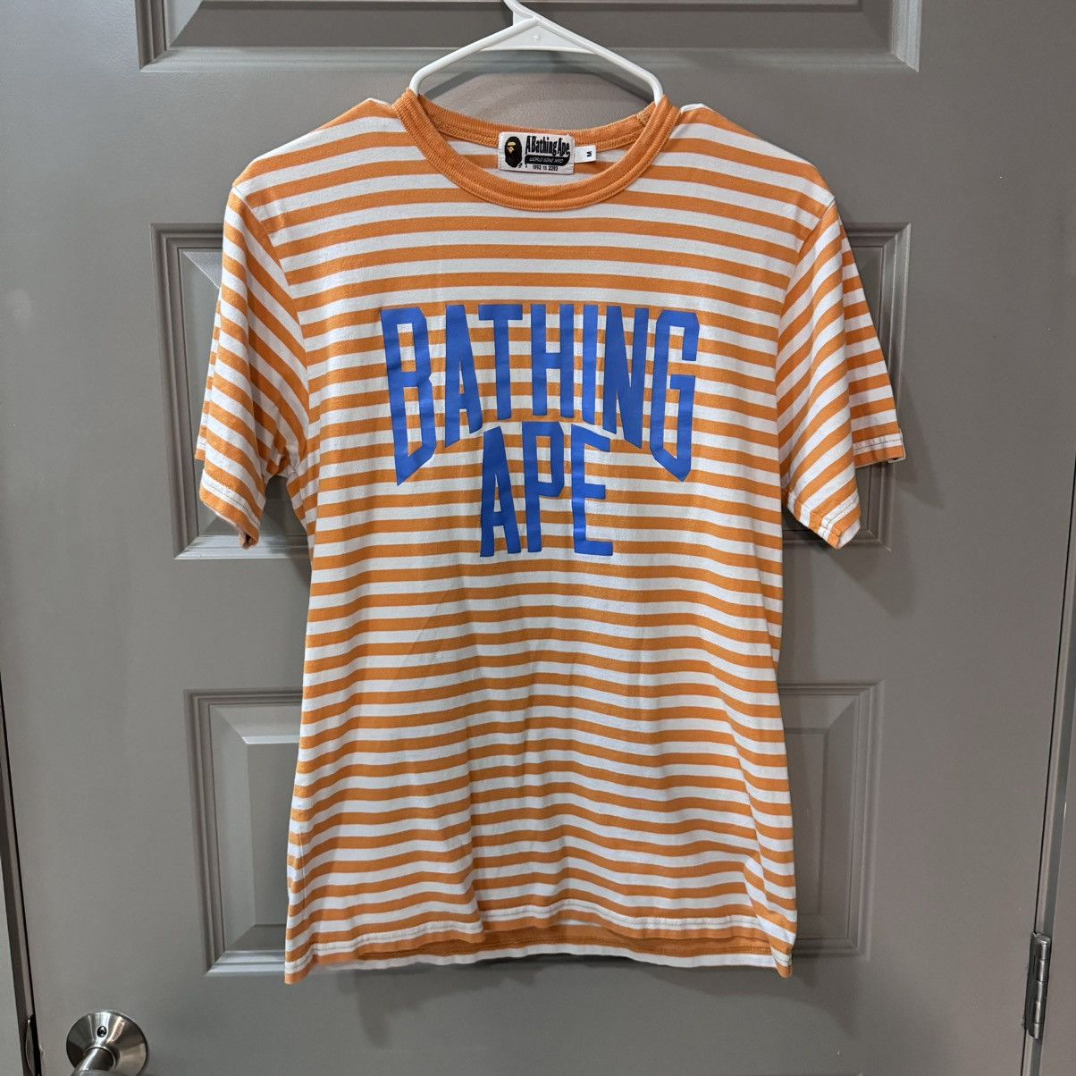 Bape NYC Logo Striped Tee Size US M / EU 48-50 / 2 - 1 Thumbnail