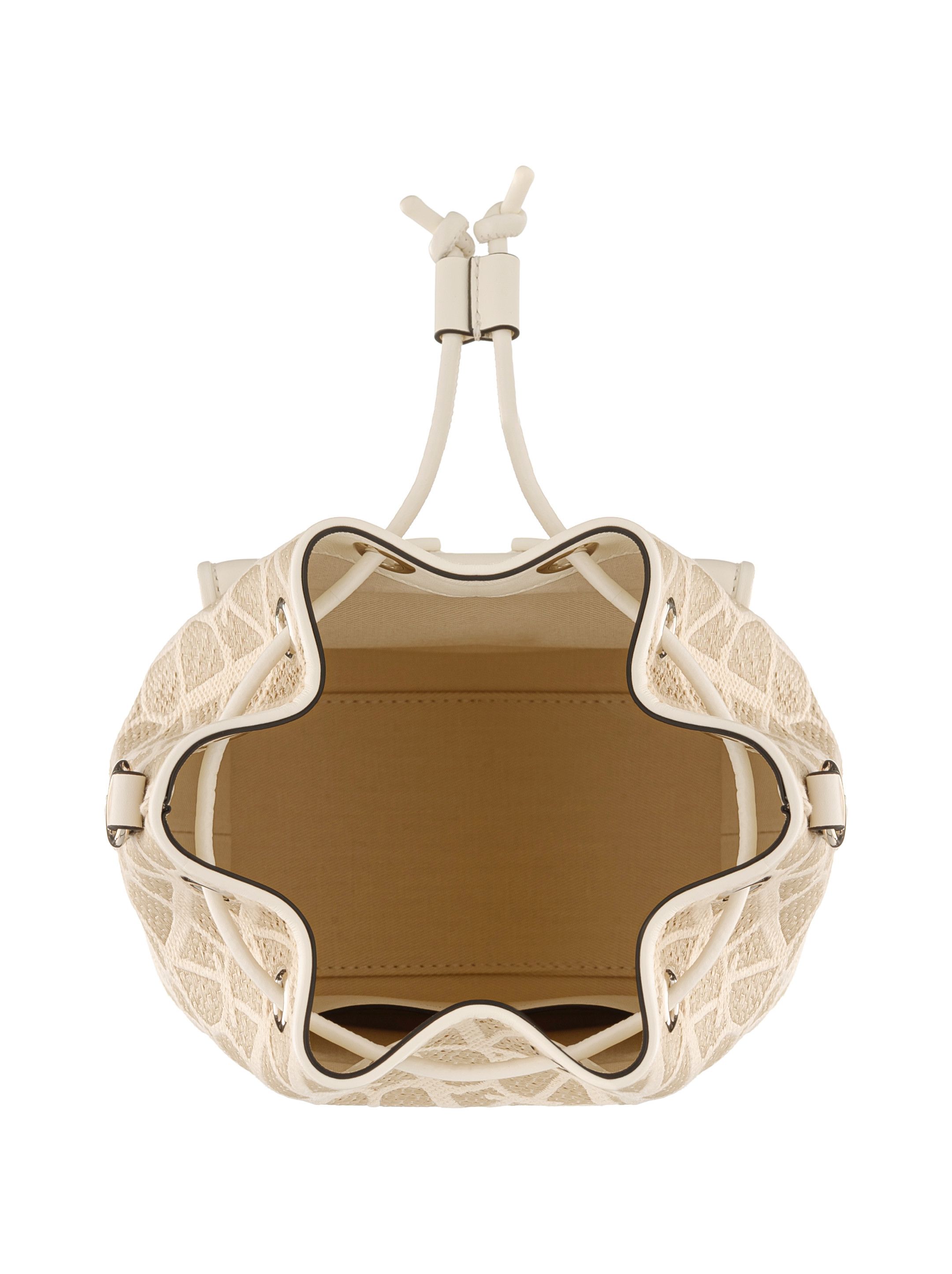 Valentino o1s22i1n0924 Size: OS / Toile Bucket Bag in Beige & Ivory Size ONE SIZE - 4 Thumbnail