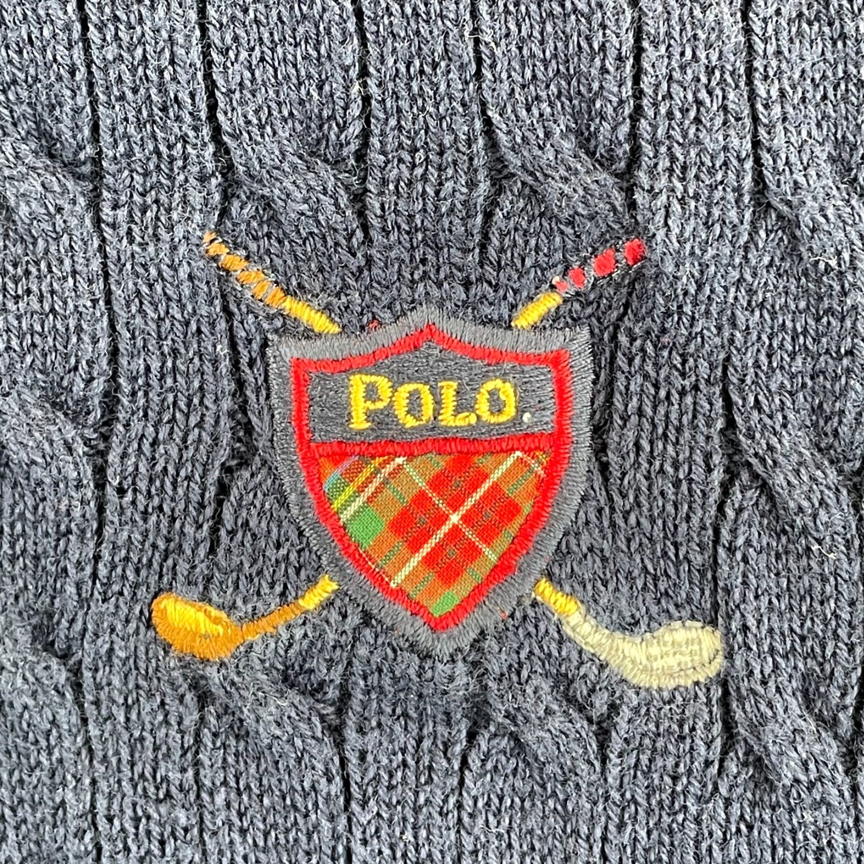 Polo Ralph Lauren Vintage Polo Ralph Lauren Cable Knit Sweater Vest Men XL Navy Blue Logo USA Size US XL / EU 56 / 4 - 4 Thumbnail