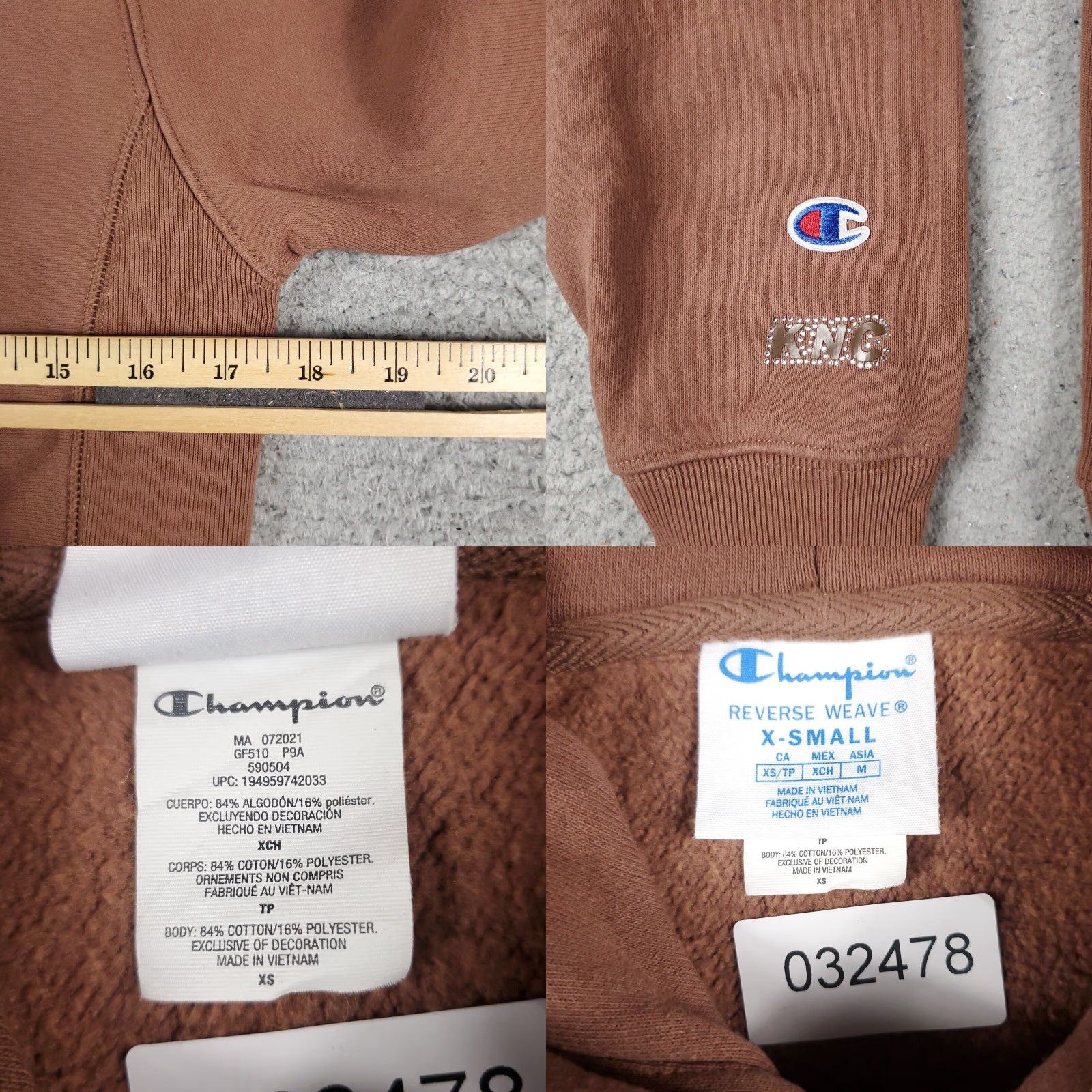 Champion Champion Womens Sweatshirt Brown XS Extra Large Reverse Weave Hoodie Size XS / US 0-2 / IT 36-38 - 8 Thumbnail