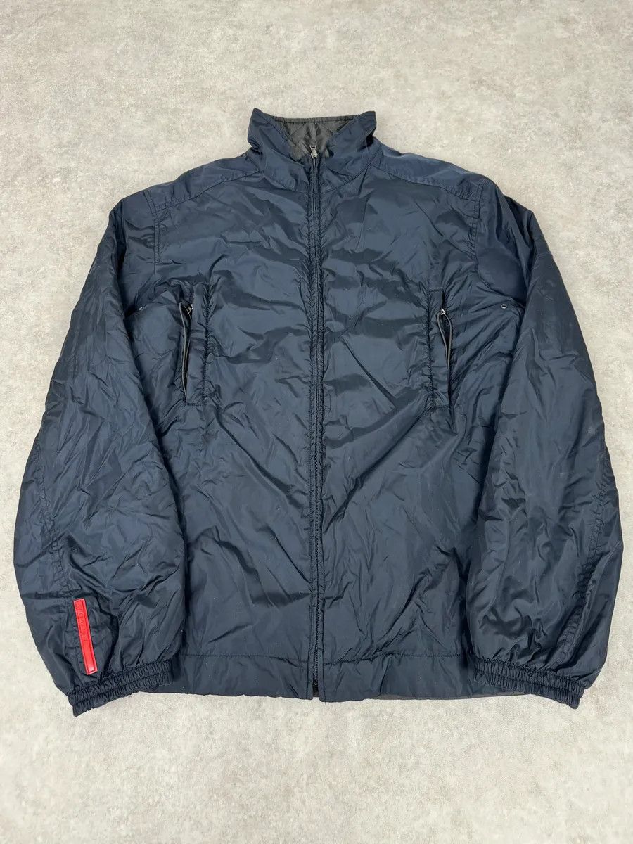 Prada 2000s Prada Linea Rossa Navy Windbreaker Jacket Size US M / EU 48-50 / 2 - 1 Thumbnail