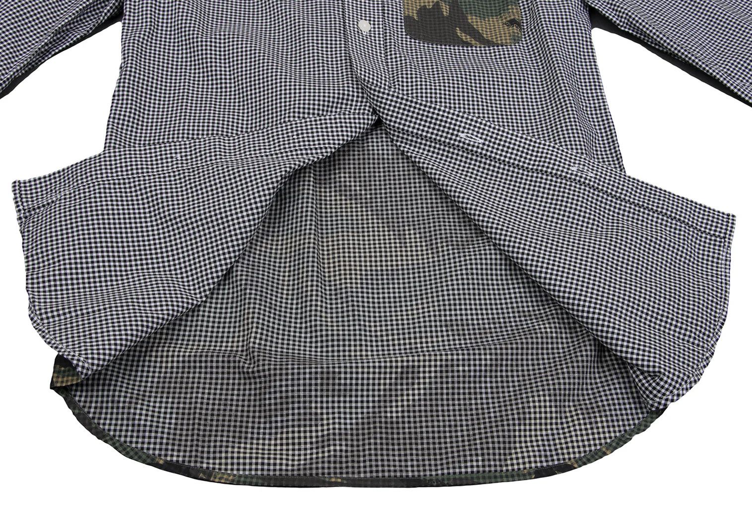 Fred Perry Camouflage Gingham Check Shirt in Black and White, XS Size US XS / EU 42 / 0 - 10 Thumbnail