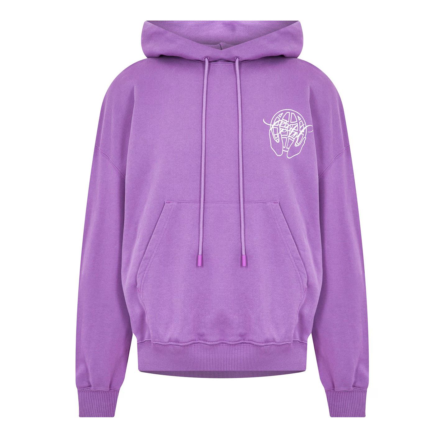 o1g2r1mq0226 Hand Arrow Oversized Fit Hoodie In Orchid