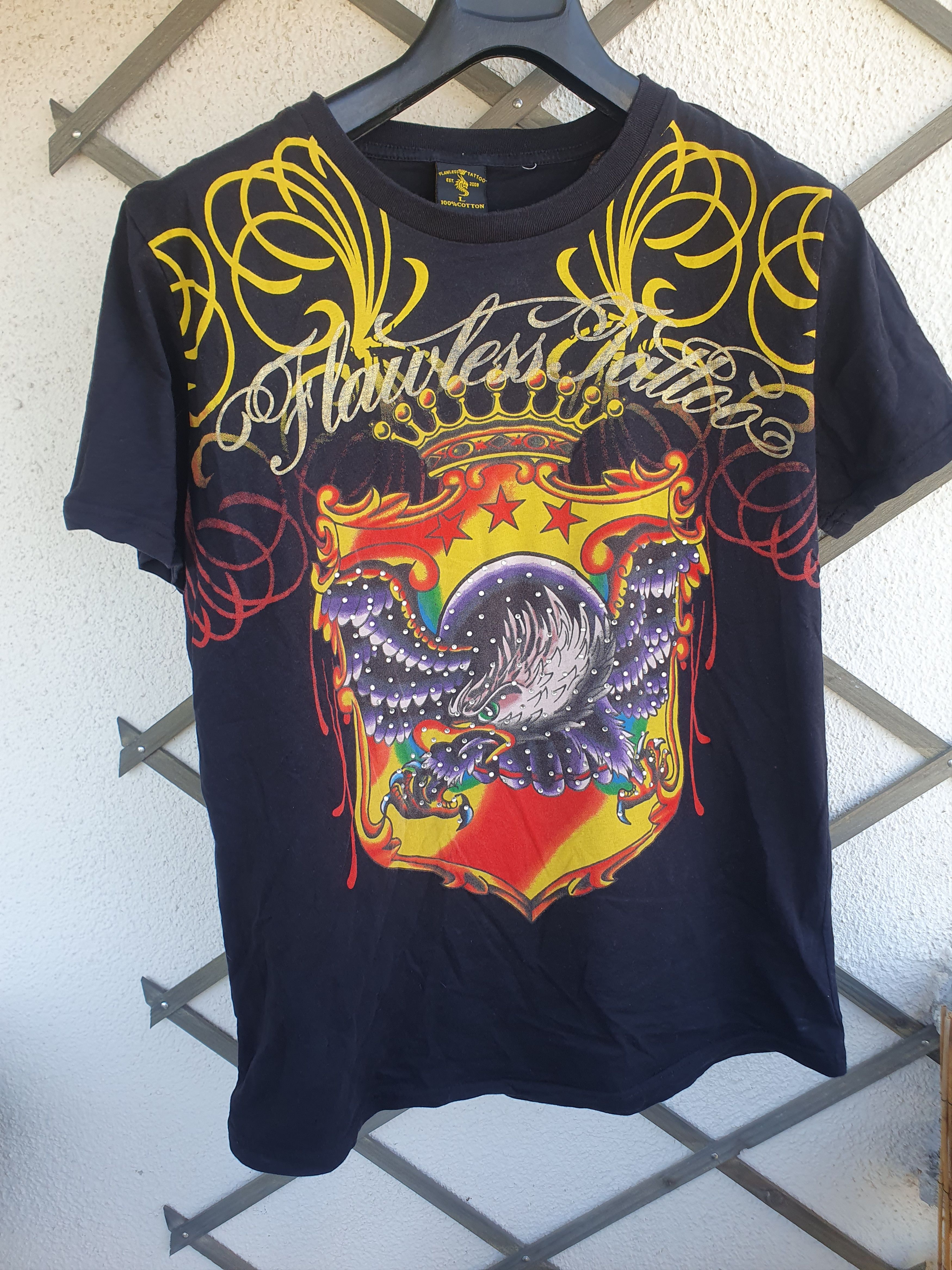 Vintage Flawless Tattoo Vintage Rhinestone Y2K Double Sided t-shirt Size US M / EU 48-50 / 2 - 1 Thumbnail