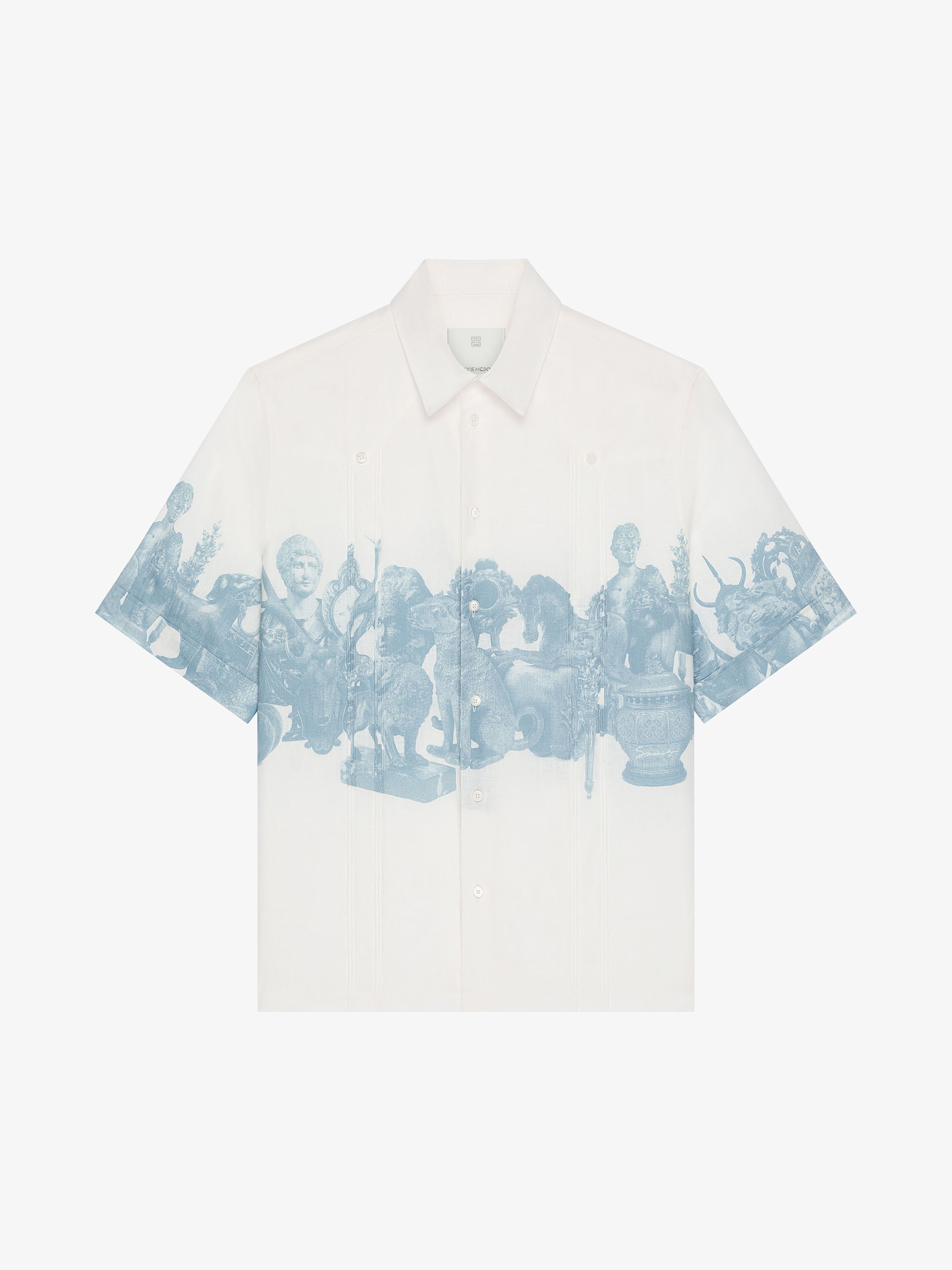 Givenchy o1mle0426 Shirt With Hubert Object Print Shirt in White/Blue Size US M / EU 48-50 / 2 - 1 Thumbnail