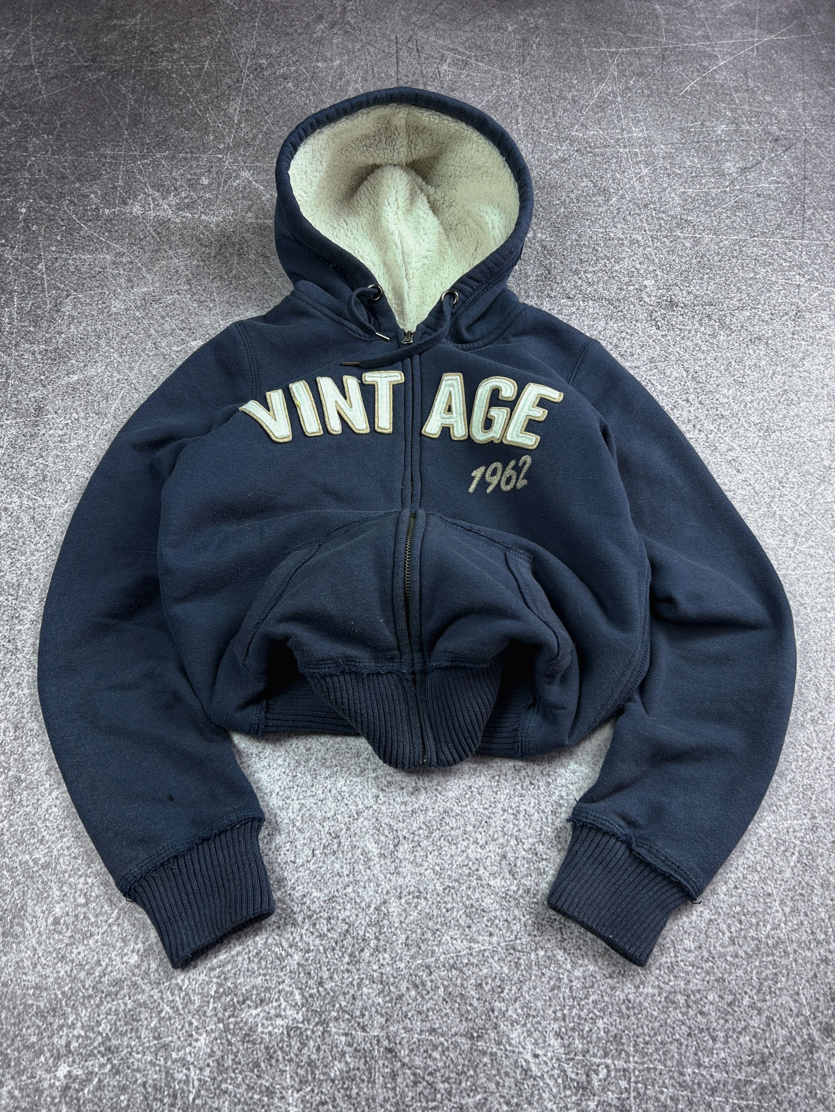 Vintage Vintage Hoodie Navy 1962 Graphic Zip Up Y2K Streetwear Fit Size US S / EU 44-46 / 1 - 1 Thumbnail