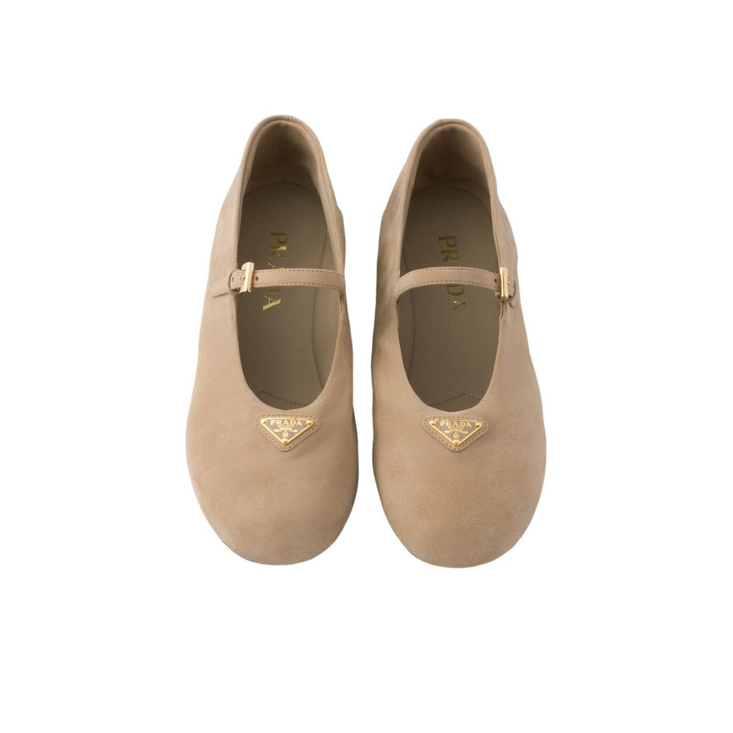 Prada PRADA $1100 Sand Beige Suede Ballerinas New & Authentic (Wom Size US 7 / IT 37 - 3 Thumbnail