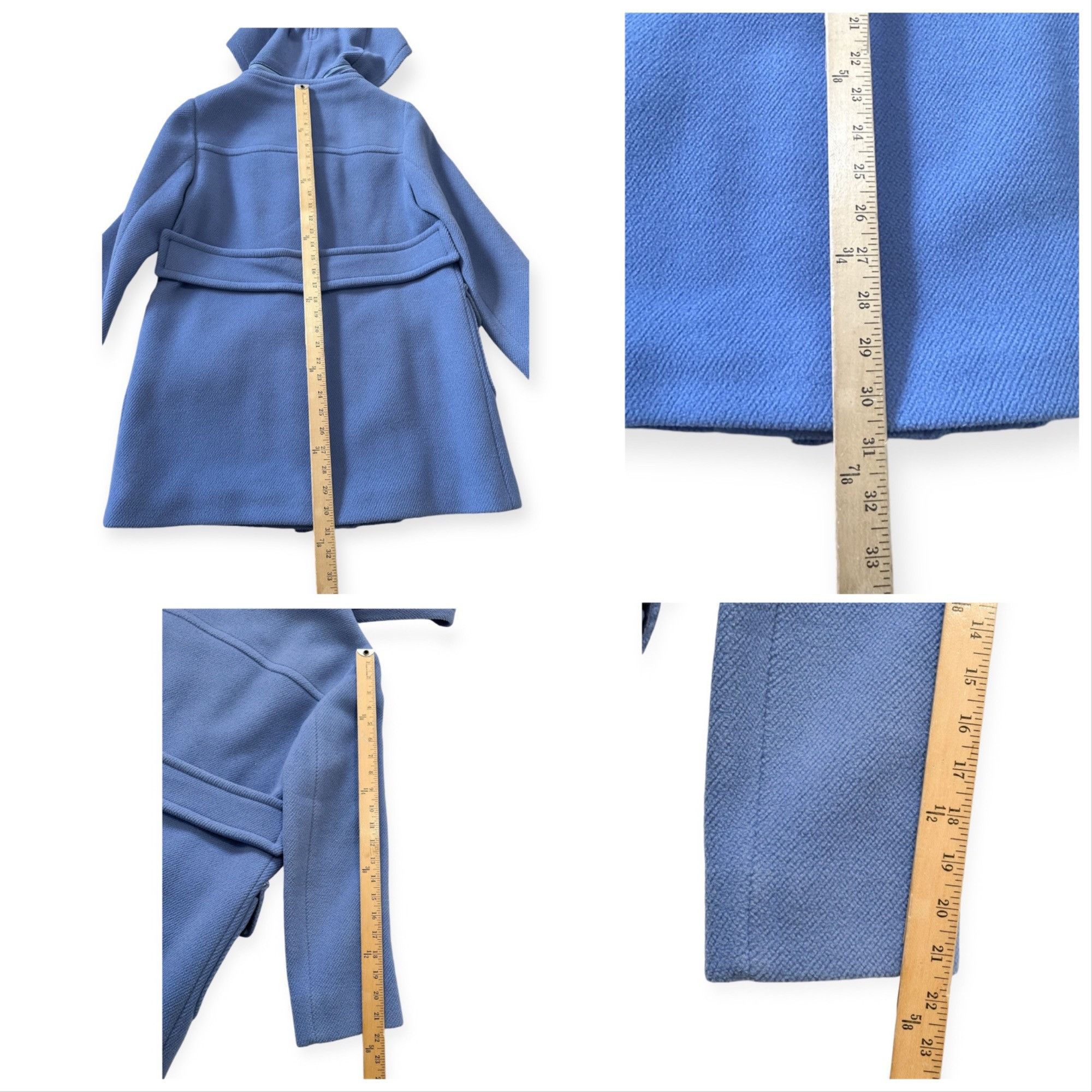 Prada Prada Blue Wool Double Breasted Coat, Size 46 Italy, Hooded Size L / US 10 / IT 46 - 16 Thumbnail