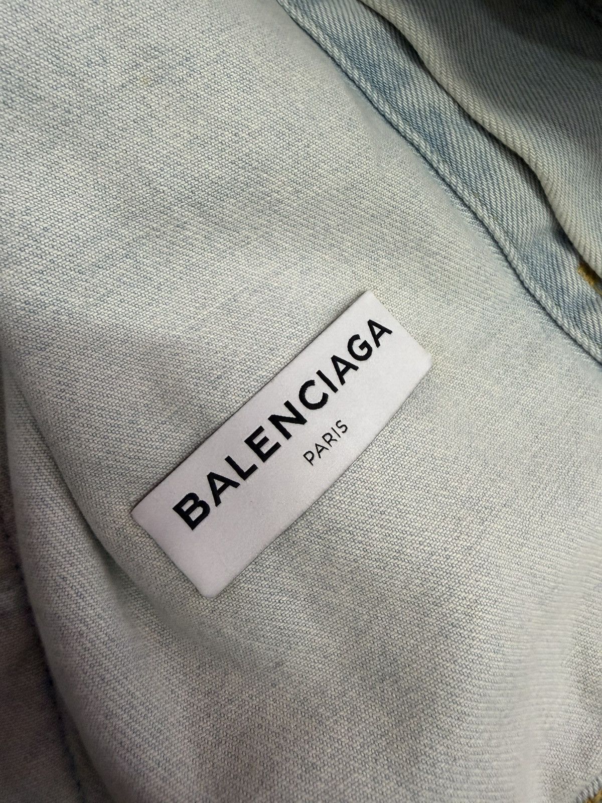 Balenciaga BALENCIAGA 2017 SCARF COLLAR DENIM JACKET Size US S / EU 44-46 / 1 - 5 Thumbnail