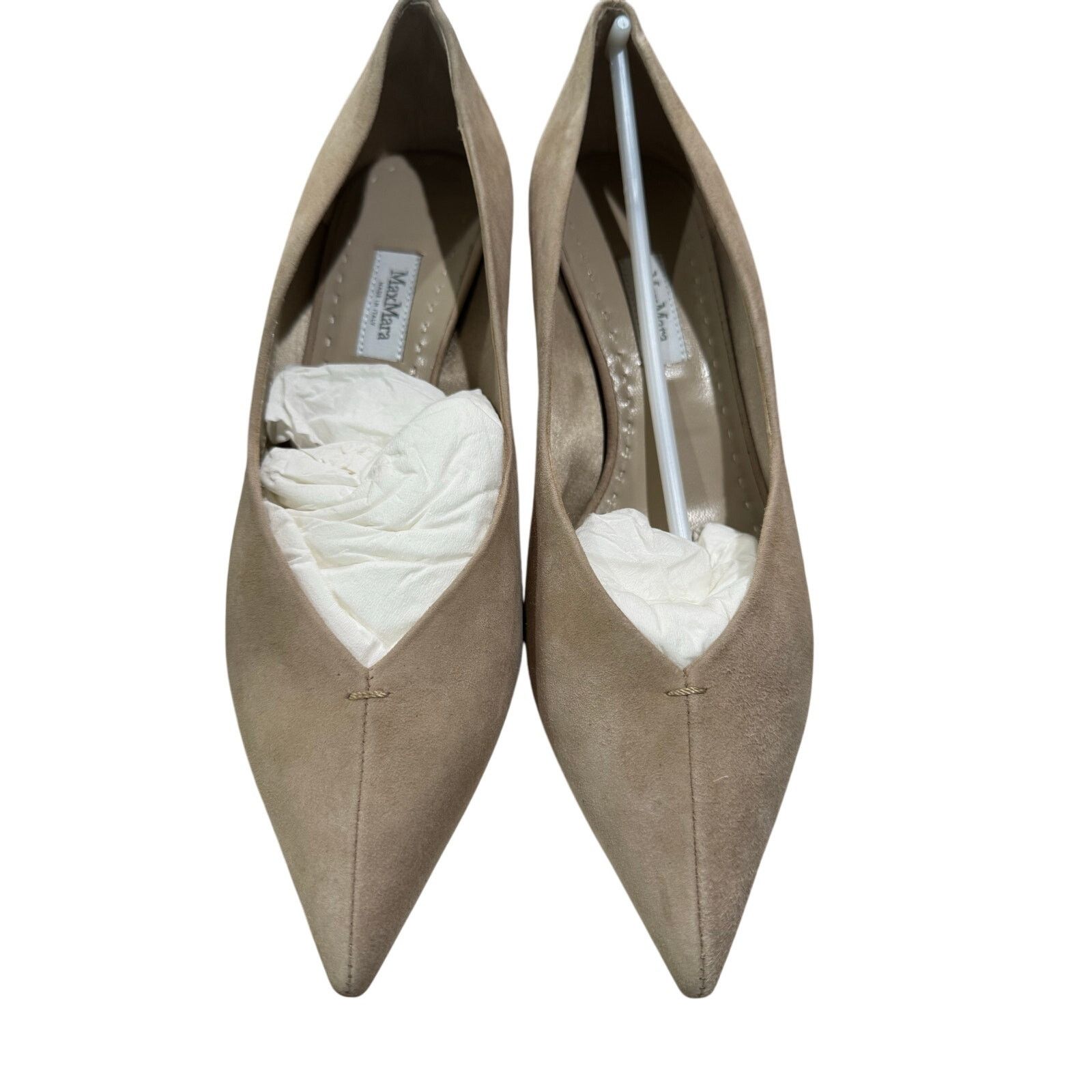 Max Mara Max Mara Camel Suede Kitten Heel Pumps sz. 37 EU (Runs Big) Size US 8 / IT 38 - 3 Thumbnail