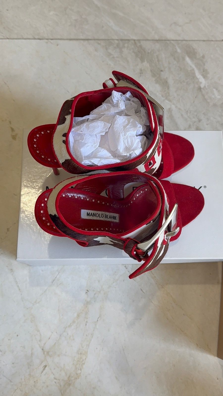 Manolo Blahnik Manolo Blahnik Cow Hide heels Size US 9 / IT 39 - 2 Thumbnail