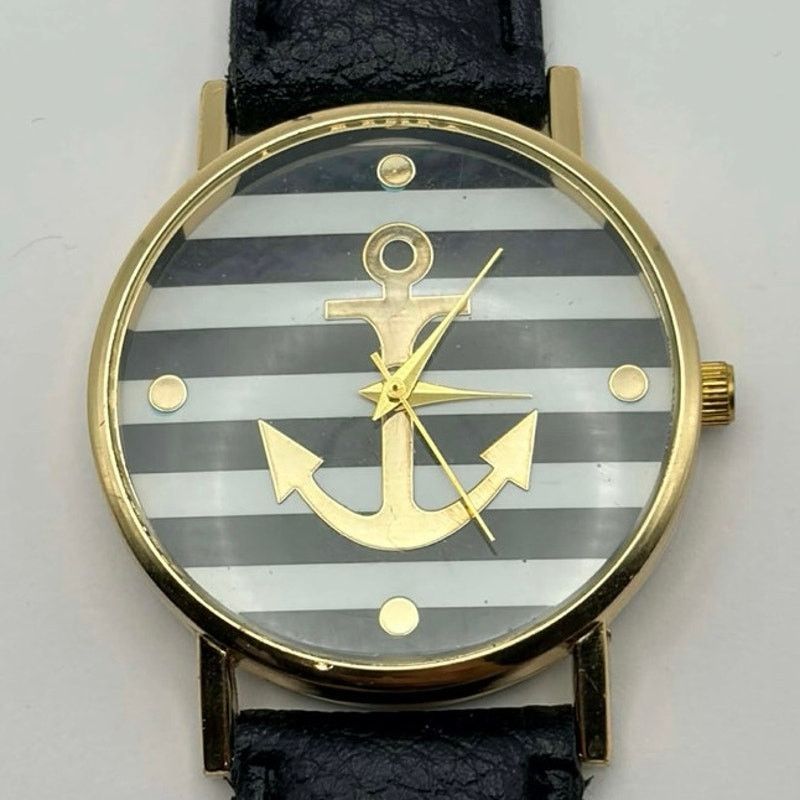 Other Black Striped Anchor Men’s Watch Size ONE SIZE - 3 Thumbnail