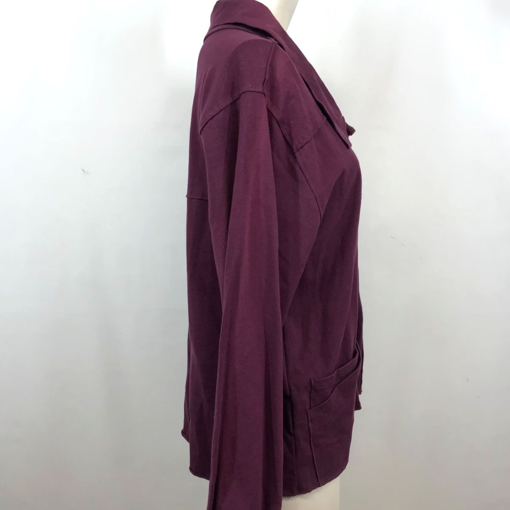 Habitat WOMEN'S MEDIUM BERRY CARDIGAN COTTON BLEND BUTTON UP LONG SLEEVE HABITAT Size M / US 6-8 / IT 42-44 - 4 Thumbnail