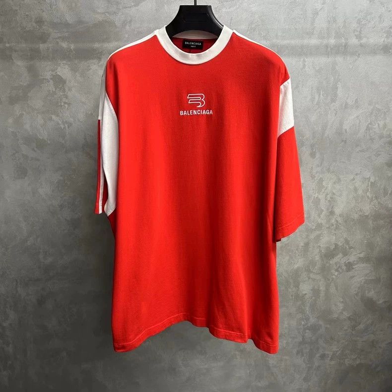 Balenciaga Balenciaga Red and White Logo T-Shirt Size US M / EU 48-50 / 2 - 1 Thumbnail