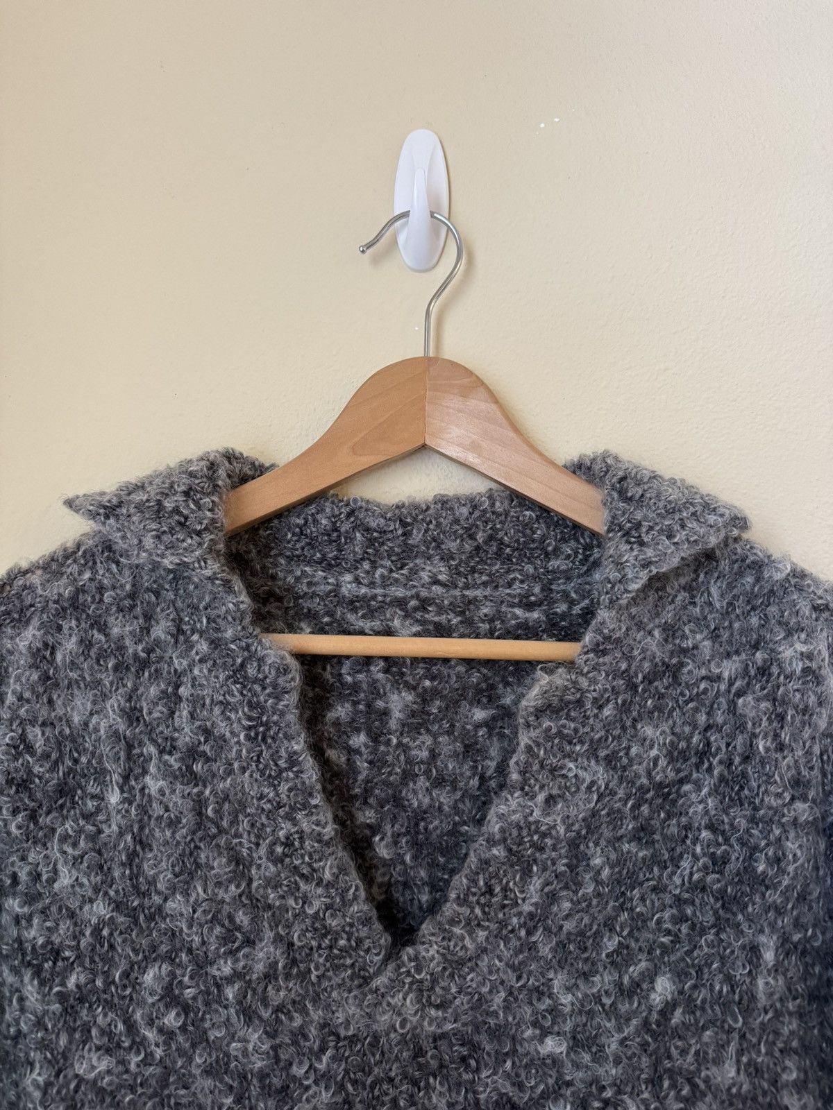 Stoffa Stoffa Mohair Long Sleeve Polo Shirt Grey 52 Size US L / EU 52-54 / 3 - 2 Thumbnail