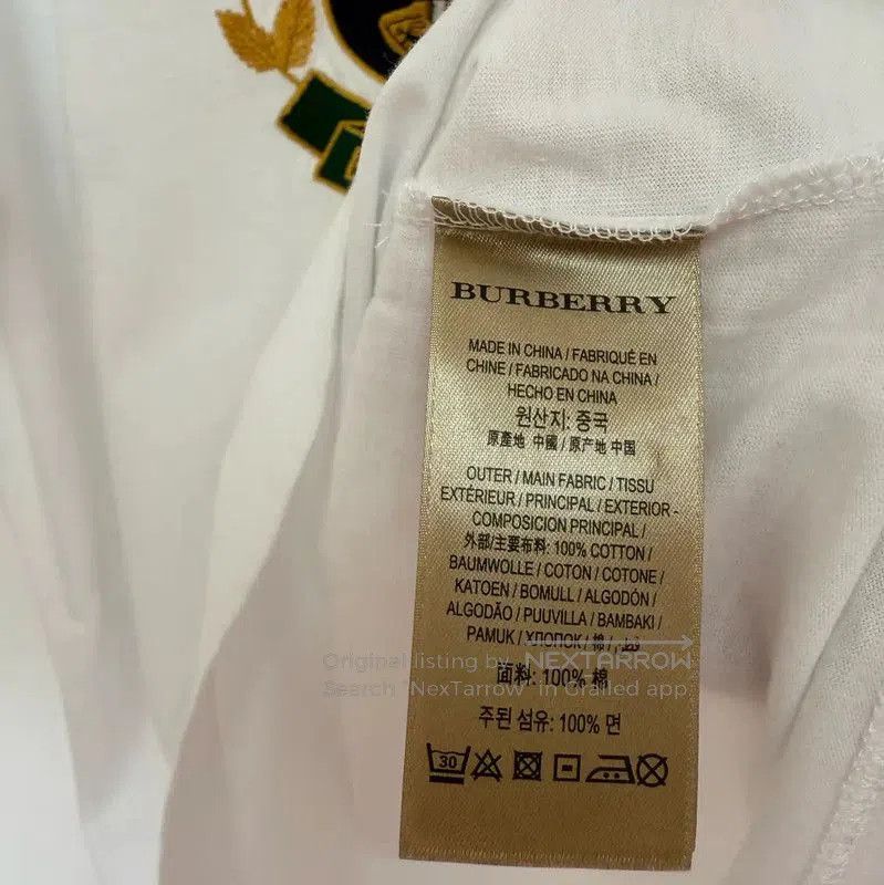 Burberry Burberry Embroidered White Cotton T-Shirt. Size S / US 4 / IT 40 - 6 Thumbnail