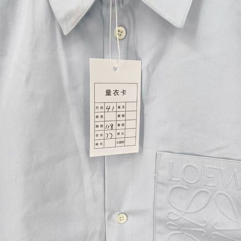 Loewe loewe Solid color long-sleeved shirt with embossed logo on Size US L / EU 52-54 / 3 - 6 Thumbnail