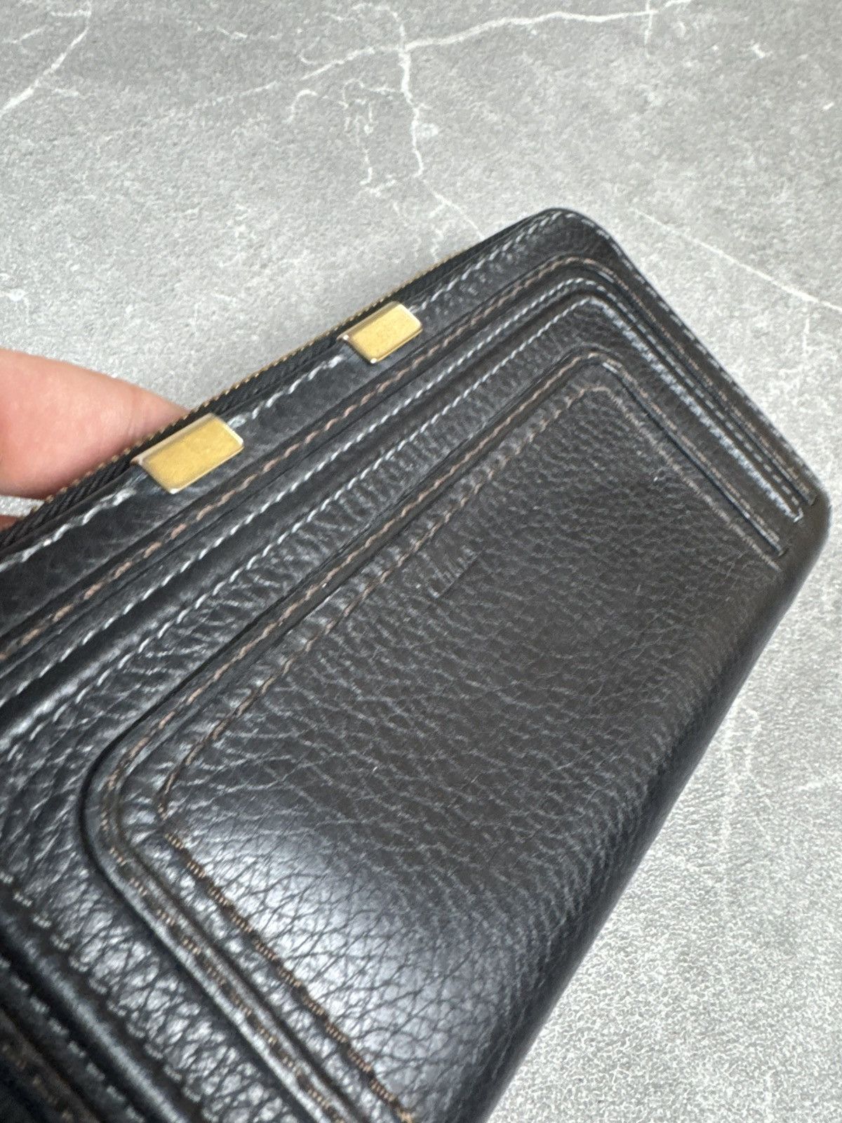 Chloe CHLOÉ Marcie Black Leather Continental Zip-Around Wallet Size ONE SIZE - 2 Thumbnail