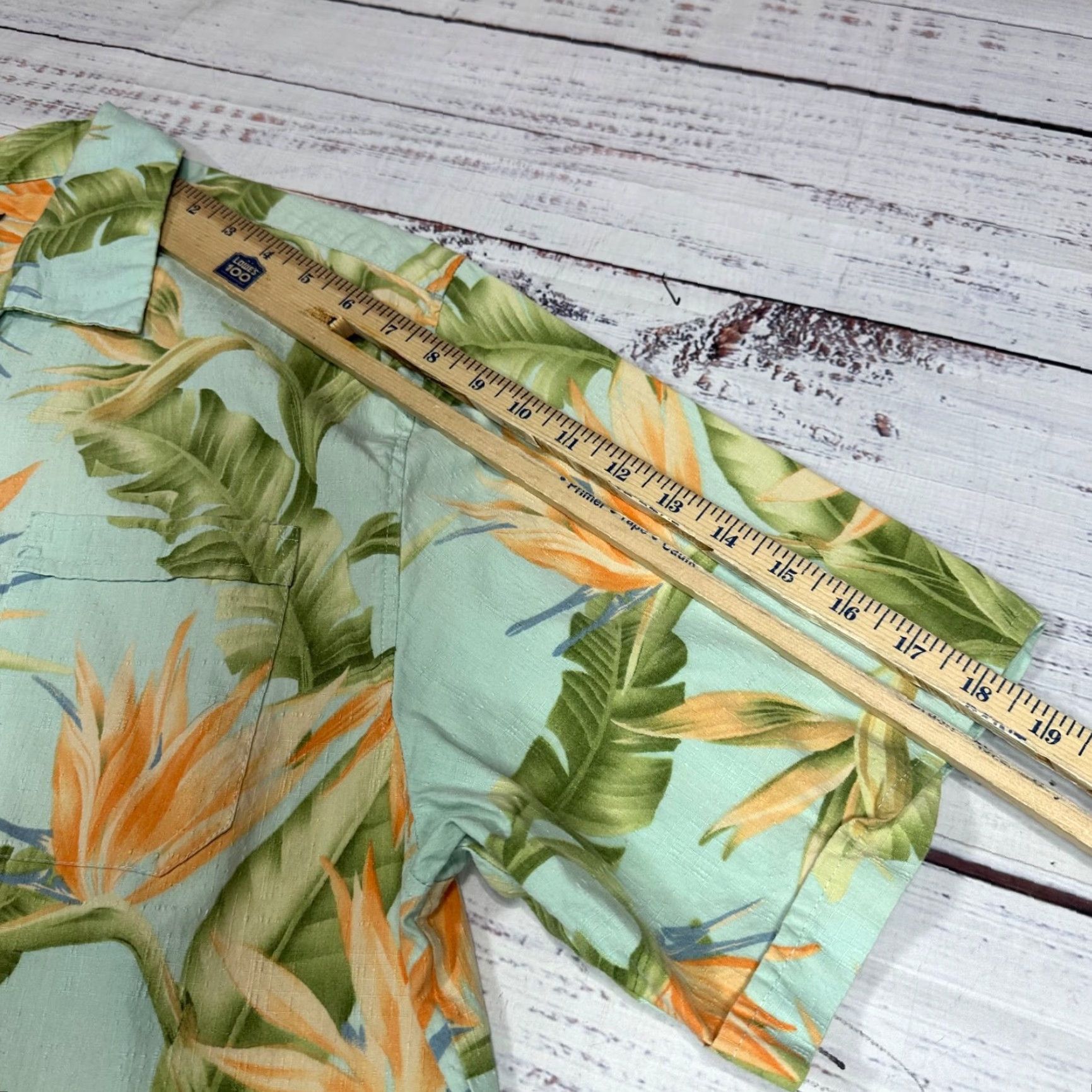 Vintage Jamaica Jaxx Mens Silk Short Sleeve Button-Up Hawaiian Shirt Sz L Green Floral Size US L / EU 52-54 / 3 - 4 Thumbnail