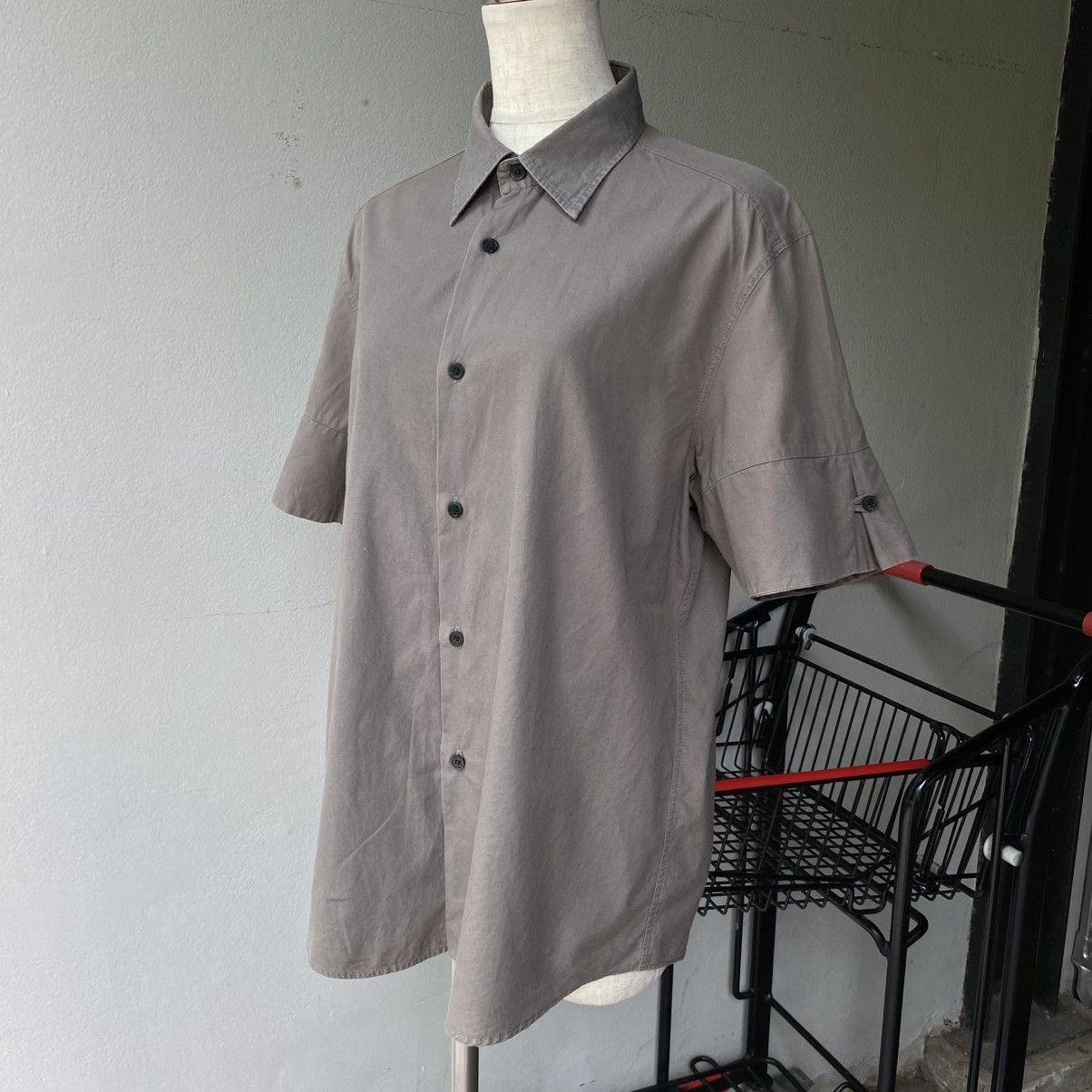 Designer × Japanese Brand GROSBEC Stone Taupe Short Sleeve Shirt Size US M / EU 48-50 / 2 - 10 Thumbnail
