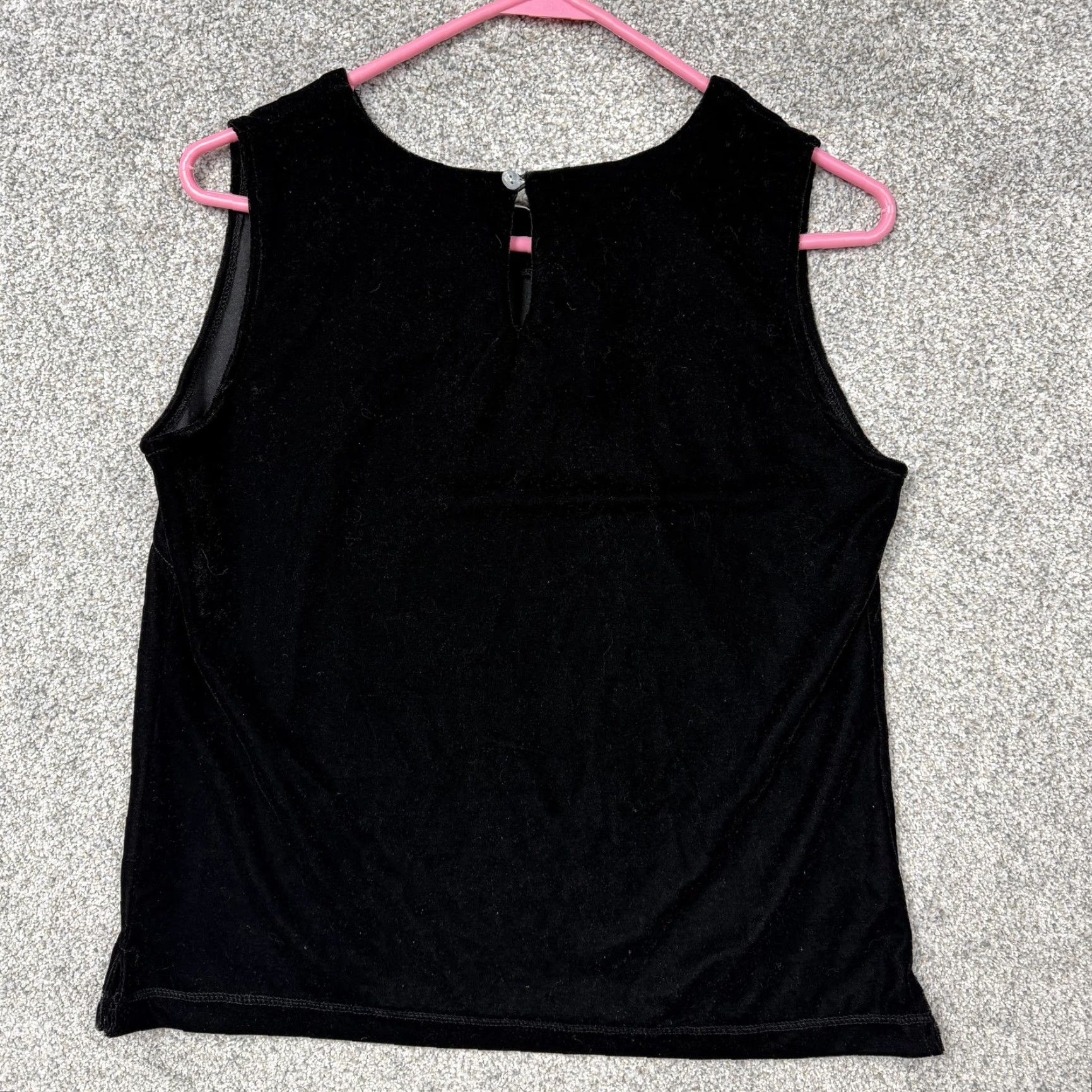 Vintage VINTAGE Hartman Studio Tank Top Women S Black Silk-Blend Velvet Crew Neck Sleeveless Basic Layering Size S / US 4 / IT 40 - 7 Thumbnail