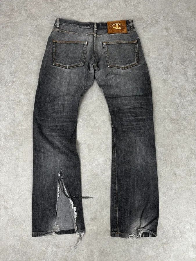 Roberto Cavalli 2000s Cavalli Grey Distressed Bootcut Jeans Size US 32 / EU 48 - 5 Thumbnail