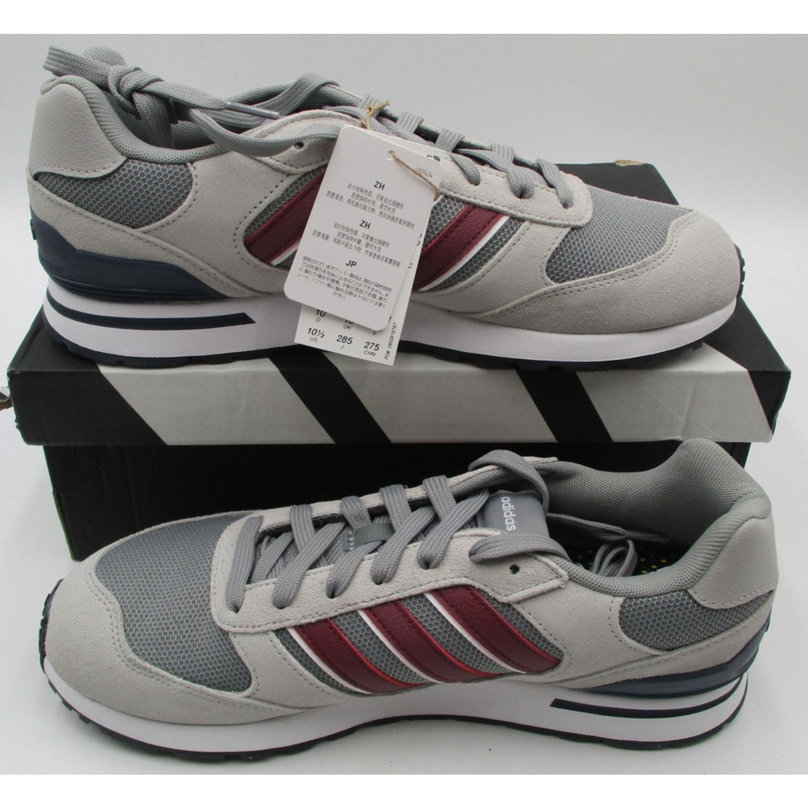 Adidas Adidas Run 80s Mens Size 10.5 Gray Burgundy Suede Sneakers Size US 10 / EU 43 - 4 Thumbnail