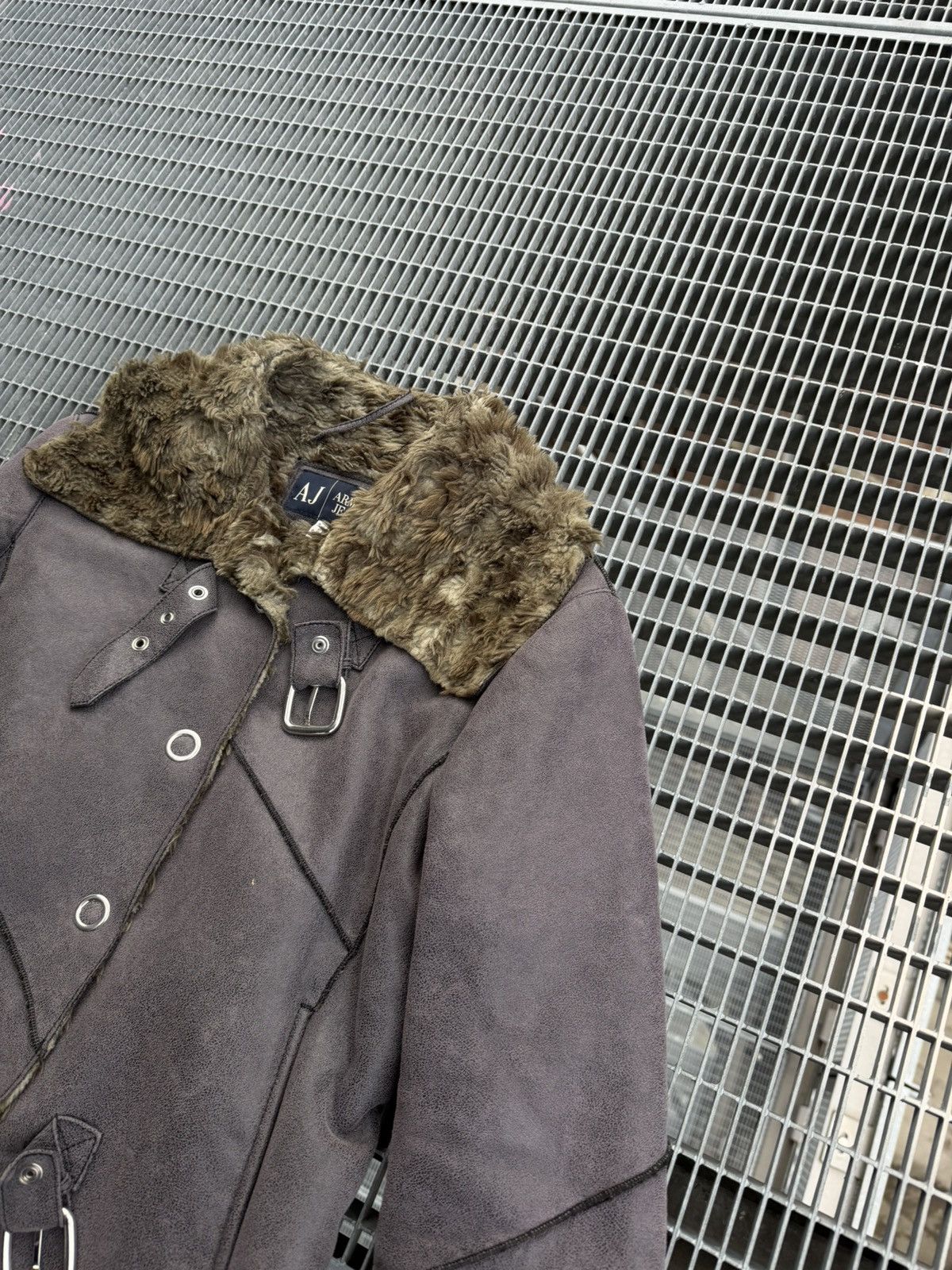 Armani Armani Jeans Suede Mohair Fuzzy Jacket Size S / US 4 / IT 40 - 7 Thumbnail