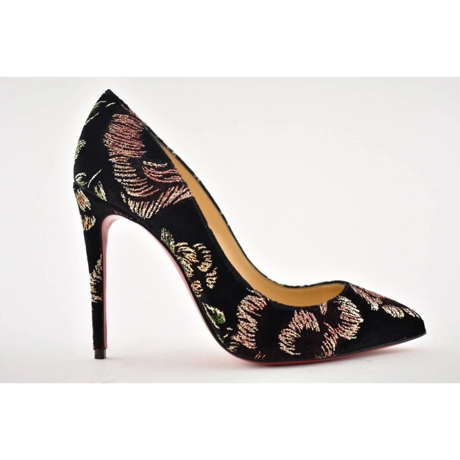 Christian Louboutin Christian Louboutin Pigalle Follies Black Velvet Red Glitter Size US 9 / IT 39 - 2 Thumbnail