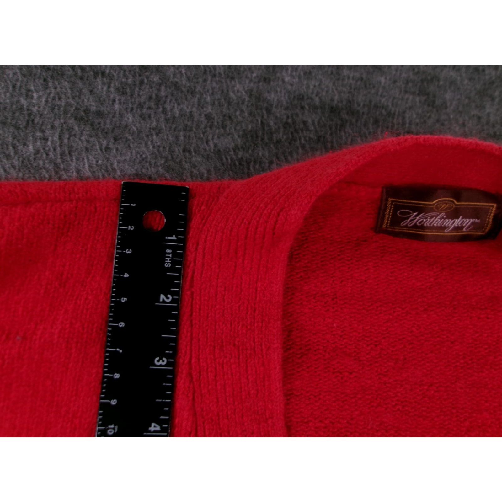 Worthington VINTAGE Worthington Cardigan Women L Red Silk Angora Wool Knit 90s All Seasons Pockets Womens Size L / US 10 / IT 46 - 6 Thumbnail