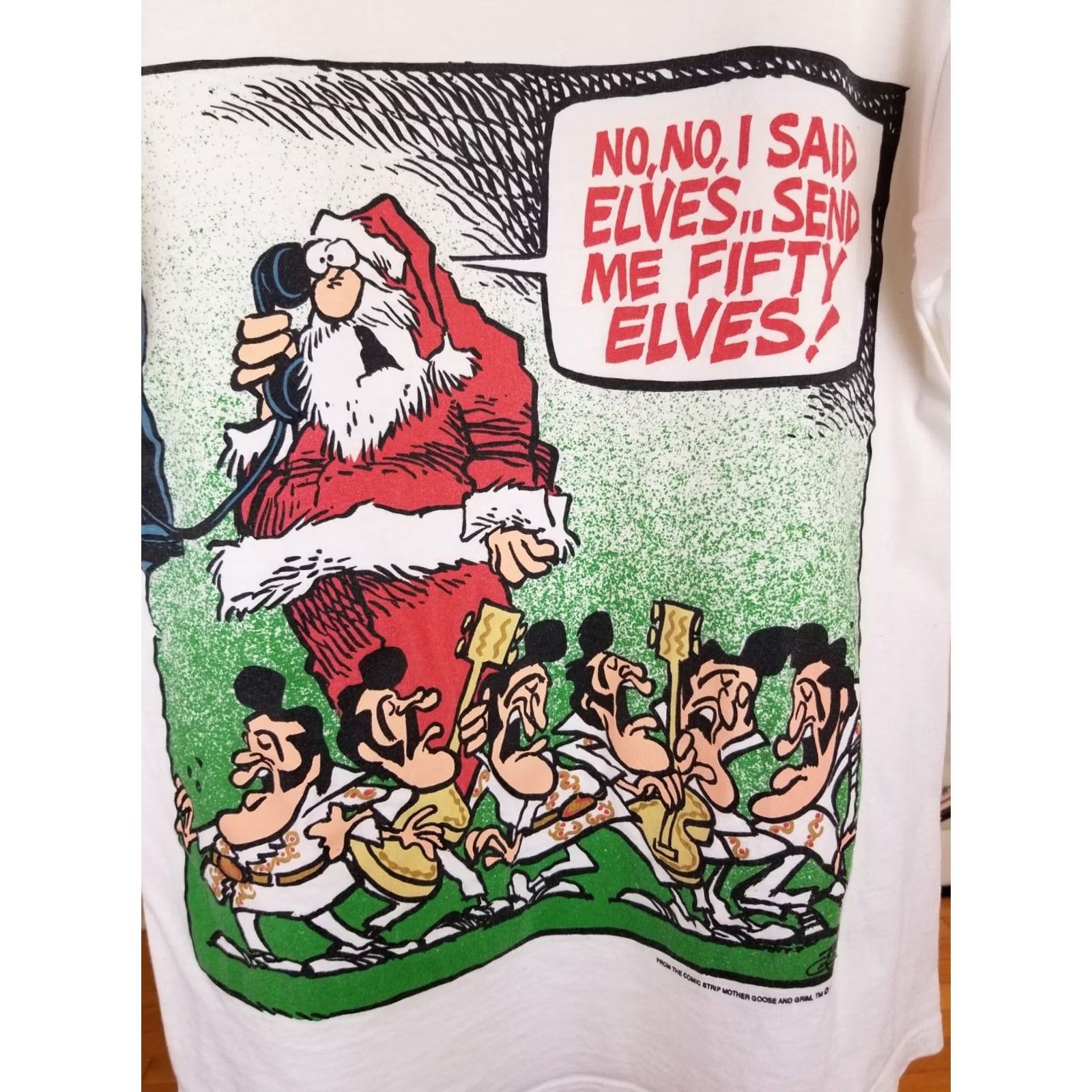 Vintage VINTAGE 94' ELVIS T-SHIRT WHITE COTTON SZ L MENS Size US L / EU 52-54 / 3 - 2 Thumbnail