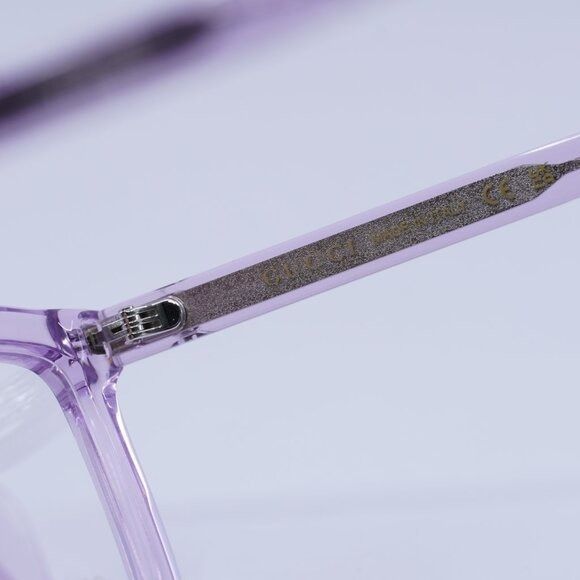 Gucci 🕶️ New Gucci GG1686O 008 Eyeglasses - Transparent Violet Size ONE SIZE - 7 Thumbnail
