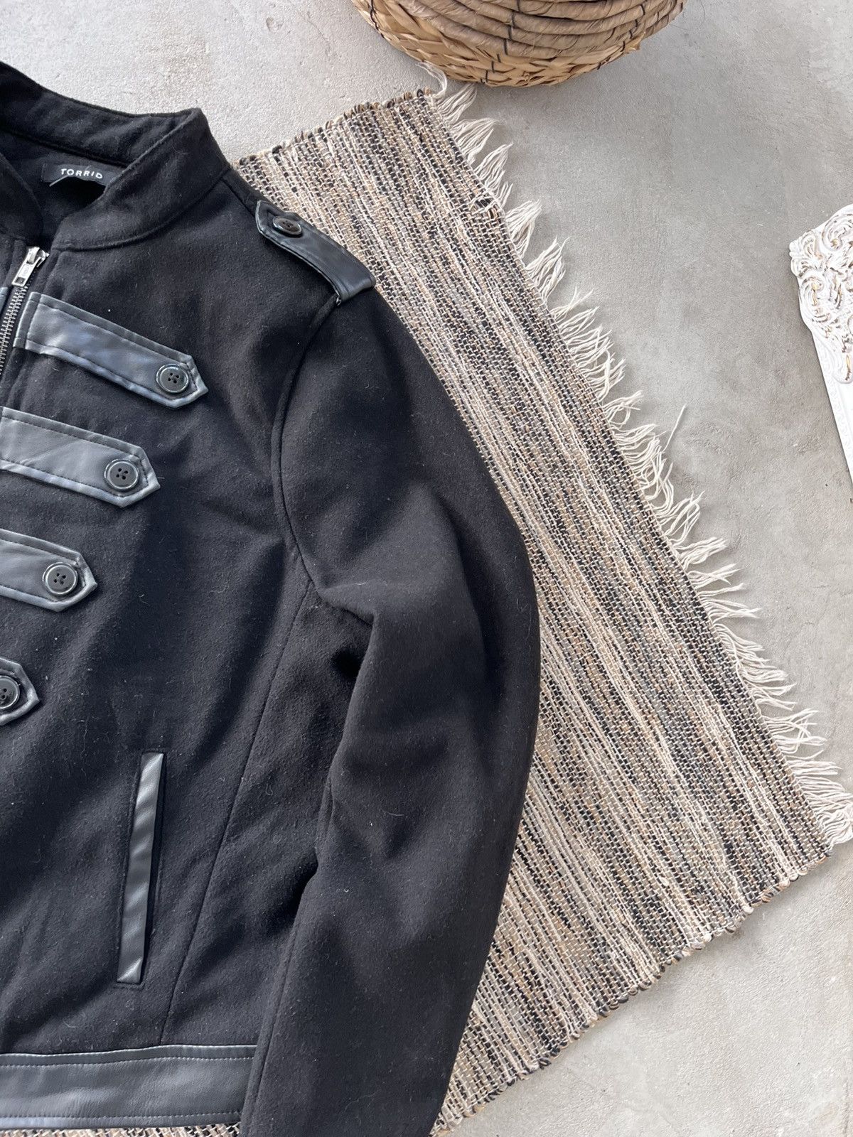 Other Hype Vintage Torrid Wool Napoleon Bomber Jacket Black Y2K Size S / US 4 / IT 40 - 6 Thumbnail