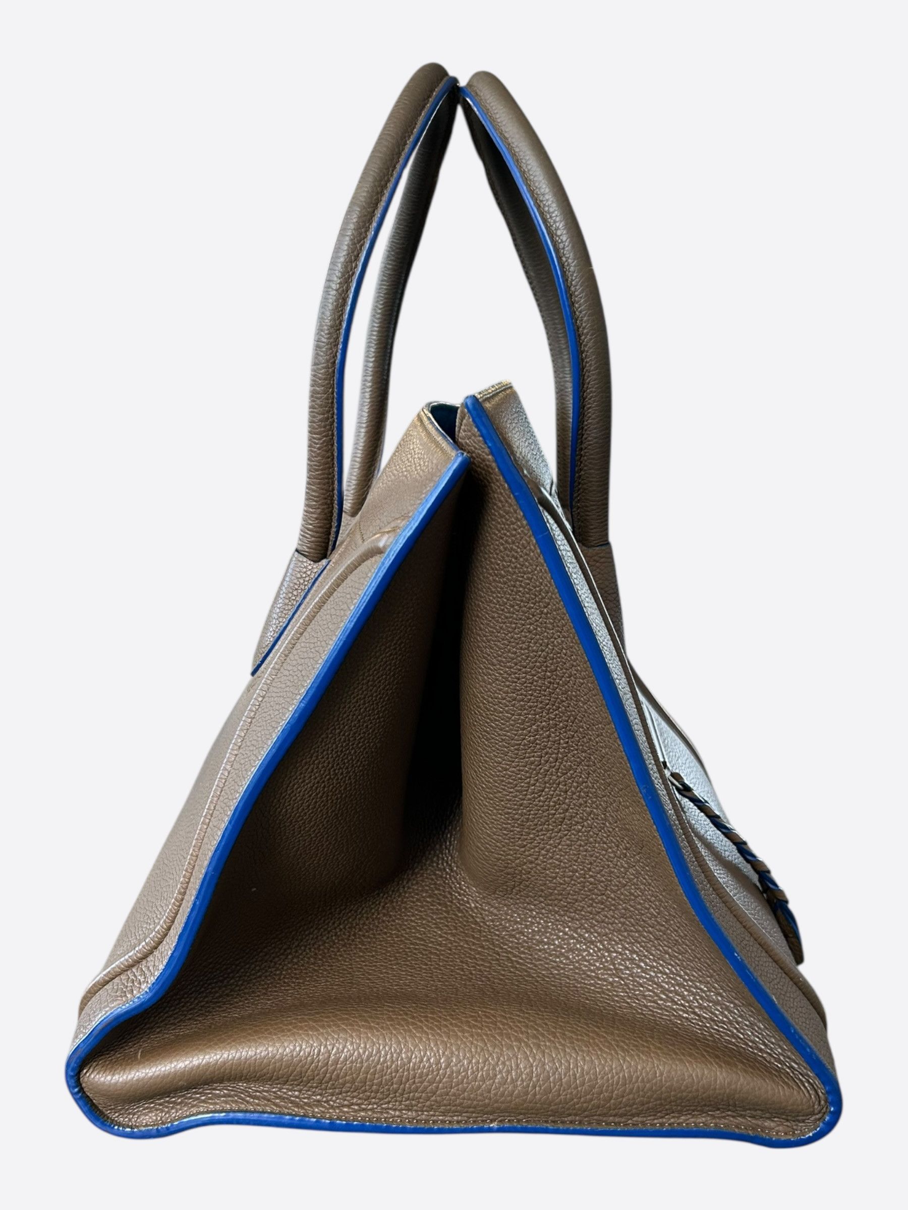 Celine Celine Brown & Blue Luggage Medium Leather Tote Bag Size ONE SIZE - 2 Thumbnail