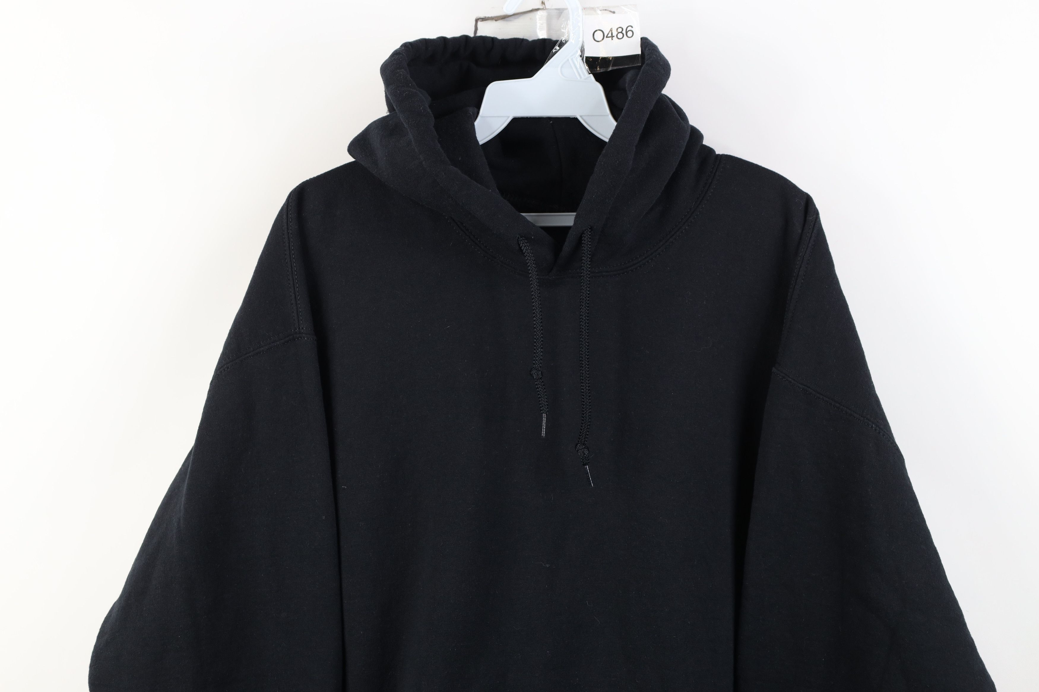 Vintage Vintage 90s Y2K Streetwear Blank Hoodie Sweatshirt Black Size US L / EU 52-54 / 3 - 2 Thumbnail