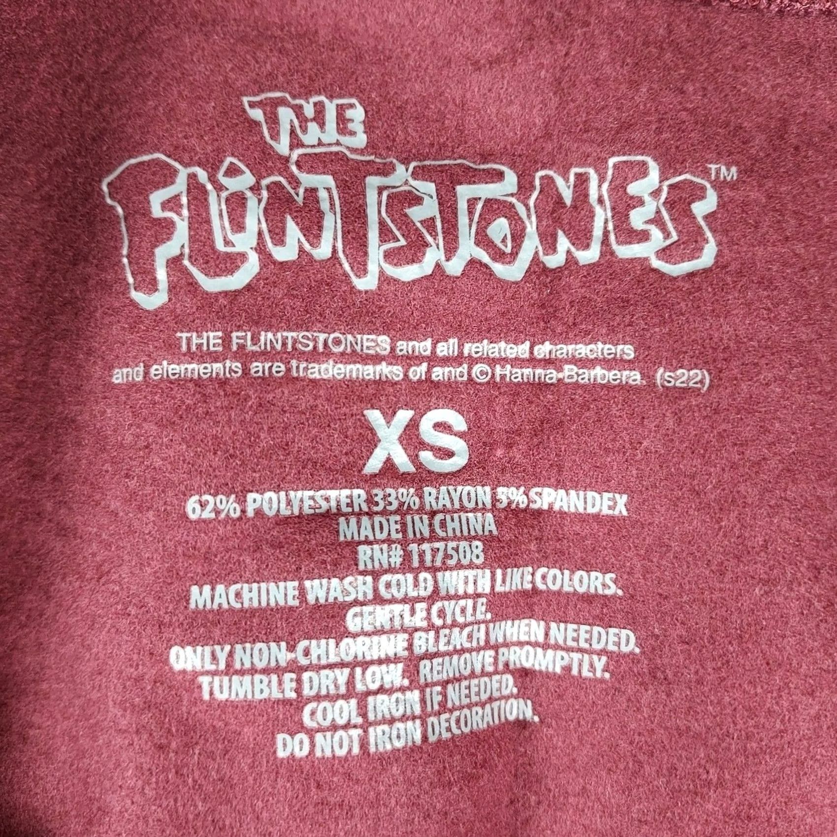 Vintage The Flintstones Womens Graphic Sweatshirt XS Crewneck Maroon Cartoon Logo Pullover Sweatshirt Womens Size XS / US 0-2 / IT 36-38 - 4 Thumbnail