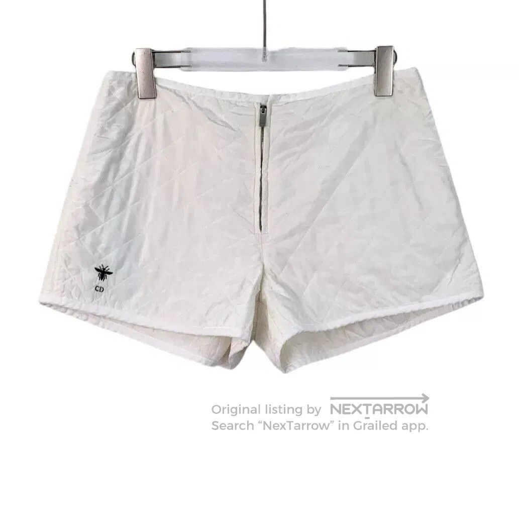 Dior dior white diamond pattern embroidered silk shorts. Size US 38 / EU 54 - 1 Thumbnail