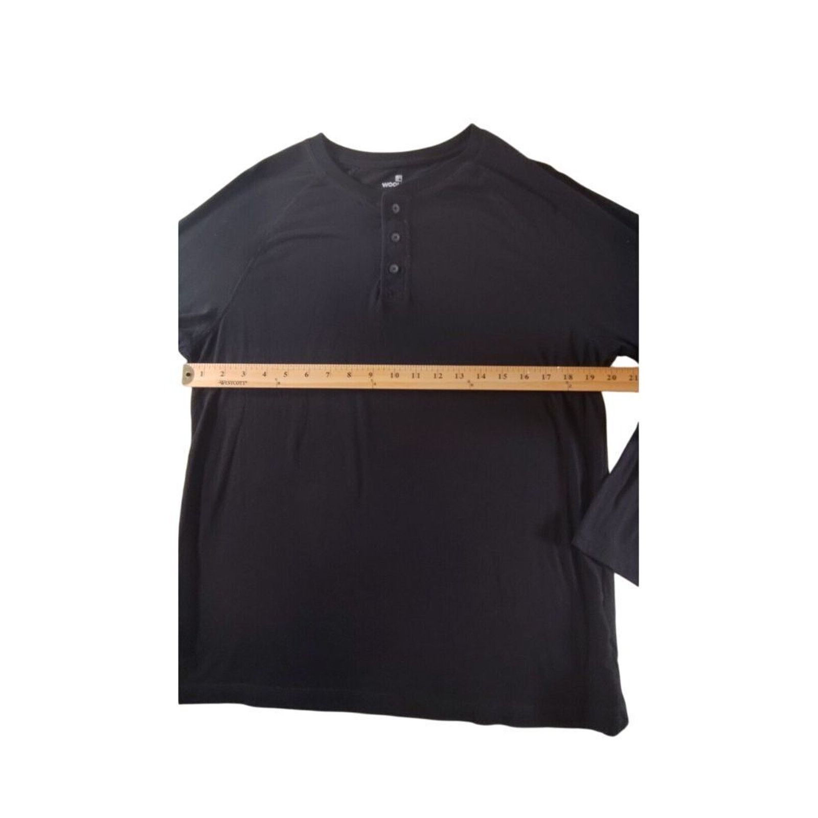 Woolrich Woolen Mills Woolrich Mens Long Sleeve Henley Shirt 3 Button Black Medium Size US M / EU 48-50 / 2 - 4 Thumbnail