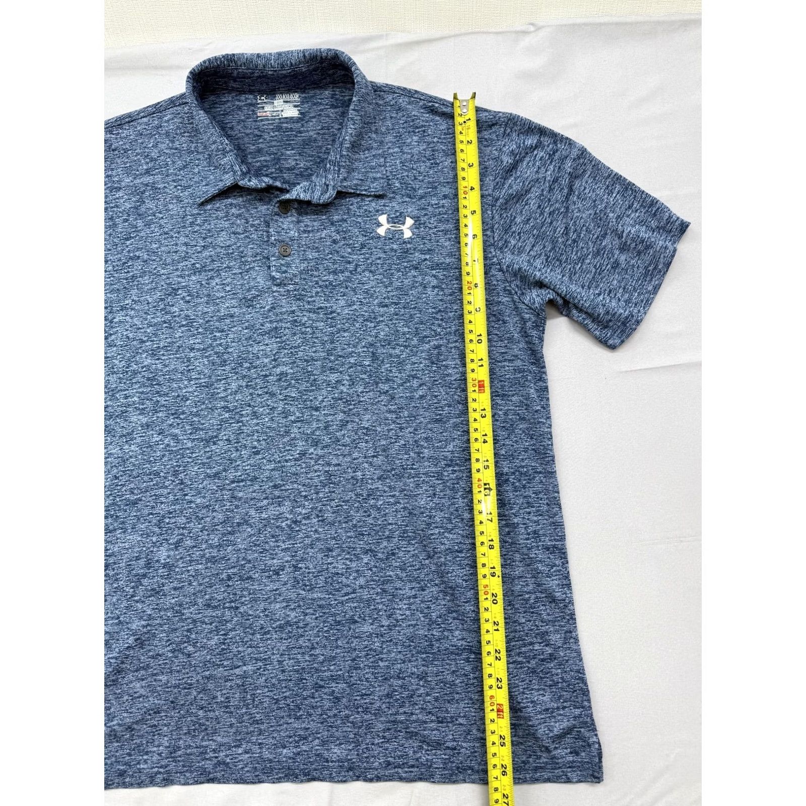 Under Armour Under Armour HeatGear Navy Heather Polo Shirt XXL Short Sleeve Loose - Men Size US XXL / EU 58 / 5 - 7 Thumbnail