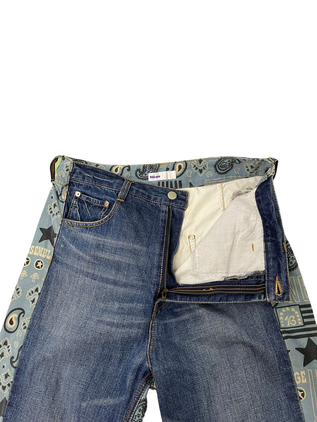 Issey Miyake Paisley Bandana Ne Net Hybrid Jeans Baggy Tapered 6🟦9 Size US 32 / EU 48 - 14 Thumbnail
