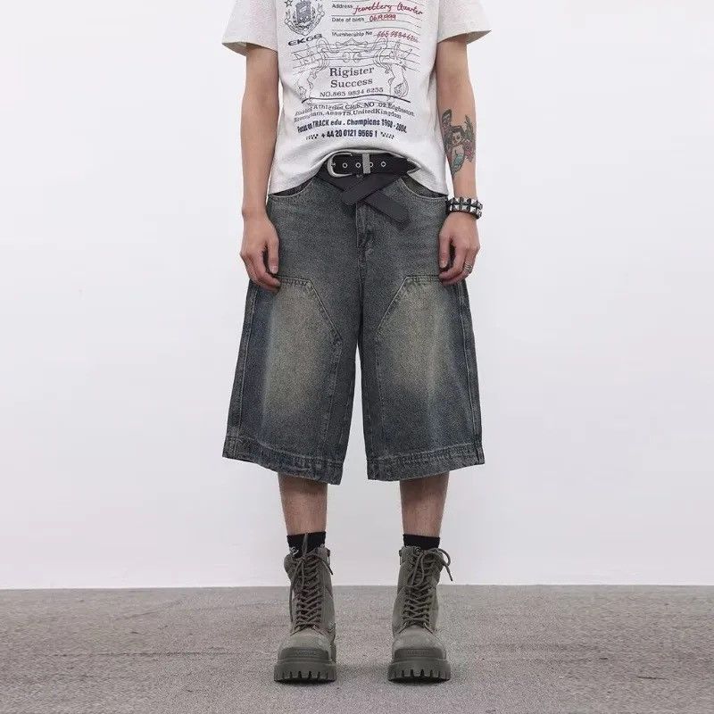 Japanese Brand × Vintage Streetwear Retro Washed Blue Straight Jorts Shorts Size US 30 / EU 46 - 3 Thumbnail