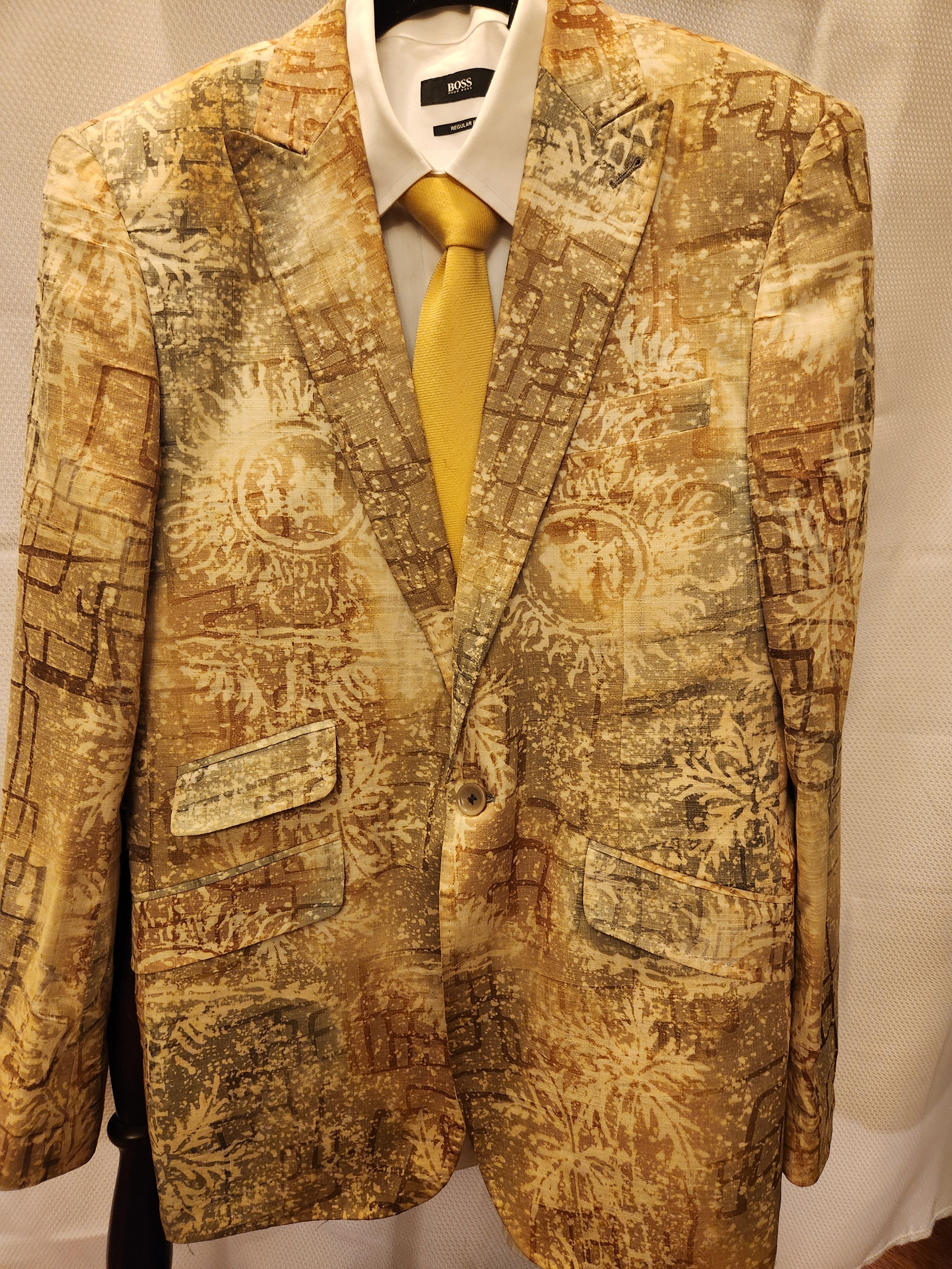 Other Jean Courcel 100% Wool Abstract Designed Men's Suit Size 38R - 2 Thumbnail