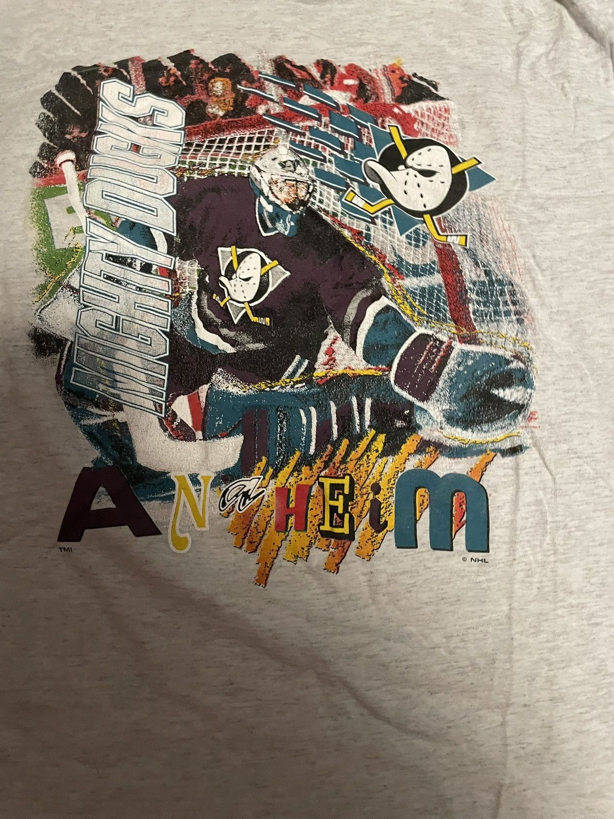 NHL × Vintage Anaheim Mighty Ducks Vintage Tshirt 90s Size US L / EU 52-54 / 3 - 2 Thumbnail