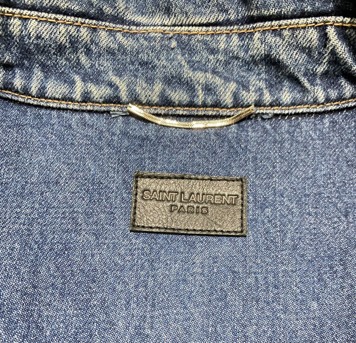 Saint Laurent Paris FW17 Saint Laurent Flamingo Embroidered Trucker Denim Jacket Size US M / EU 48-50 / 2 - 8 Thumbnail
