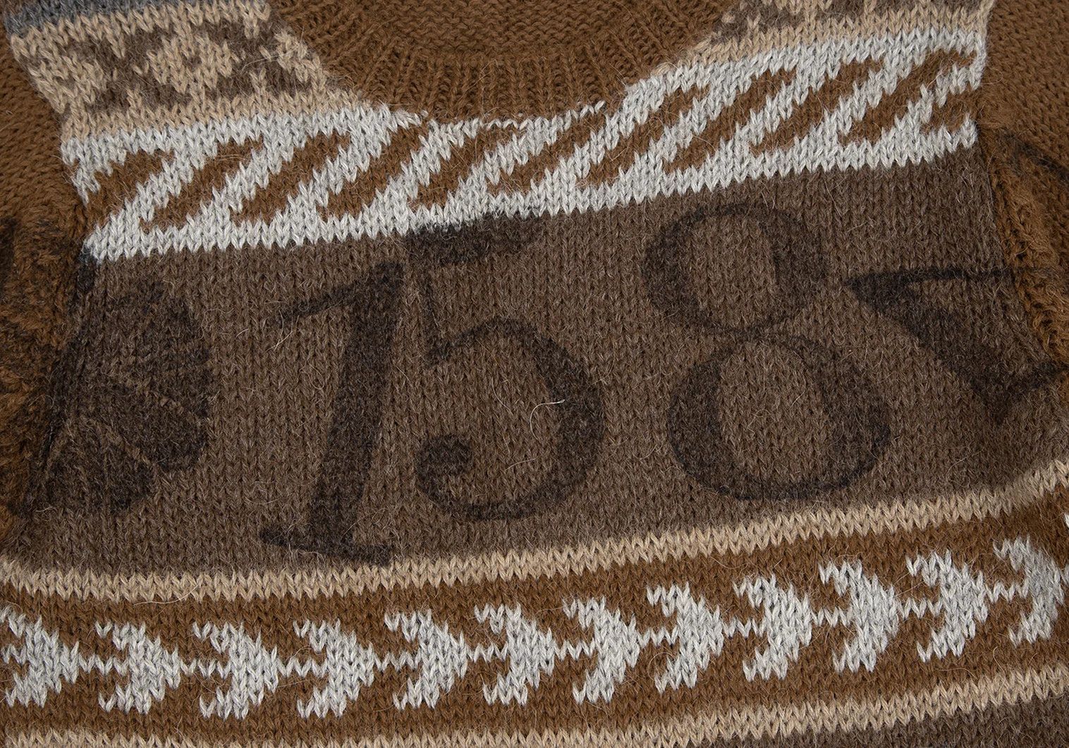 Comme des Garcons Homme Plus Sleep Number Print Wool Knit Sweater in Brown Size M Size US M / EU 48-50 / 2 - 4 Thumbnail