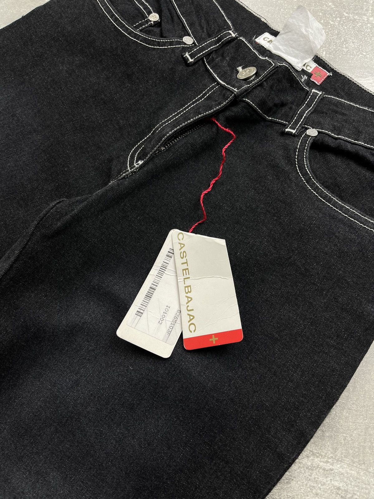 Jean Charles De Castelbajac × Vintage JC de Castelbajac Vintage 90s Y2K Flared Gray Jeans Size 27" / US 4 / IT 40 - 13 Thumbnail